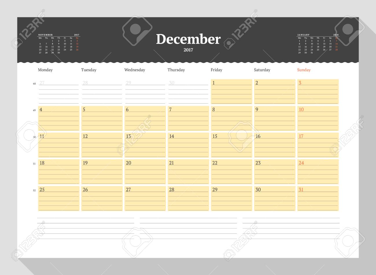 calendar template for 2017 year december business planner 2017