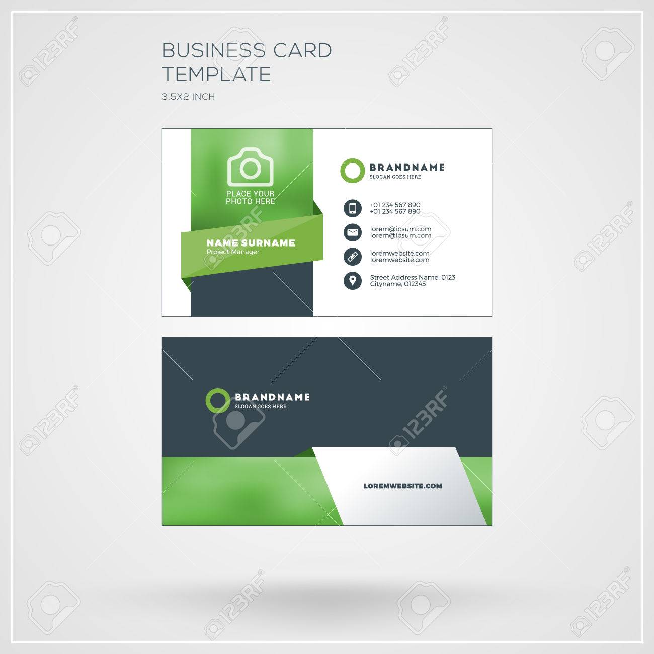 foto de archivo plantillas de tarjetas de vectores tarjeta de presentacin personal con logotipo de la compaa diseo plana y limpia