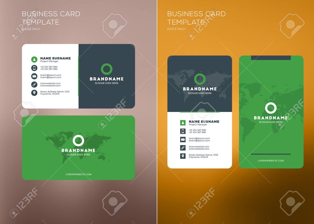 Corporate Business Card Print Template. Personal Visiting Card Intended For Free Personal Business Card Templates