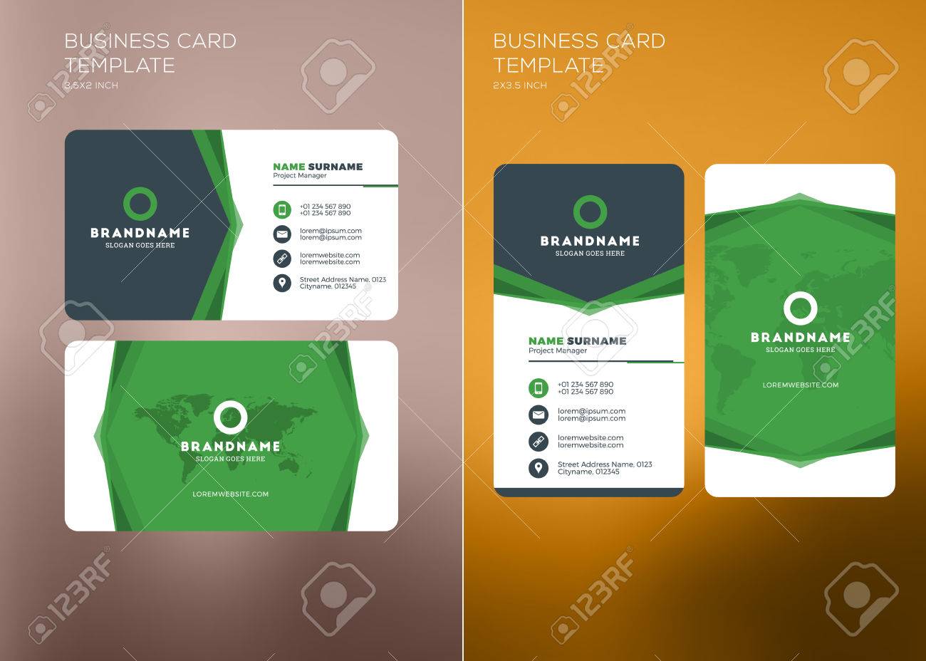 corporate business card print template personal visiting card horizontal business card