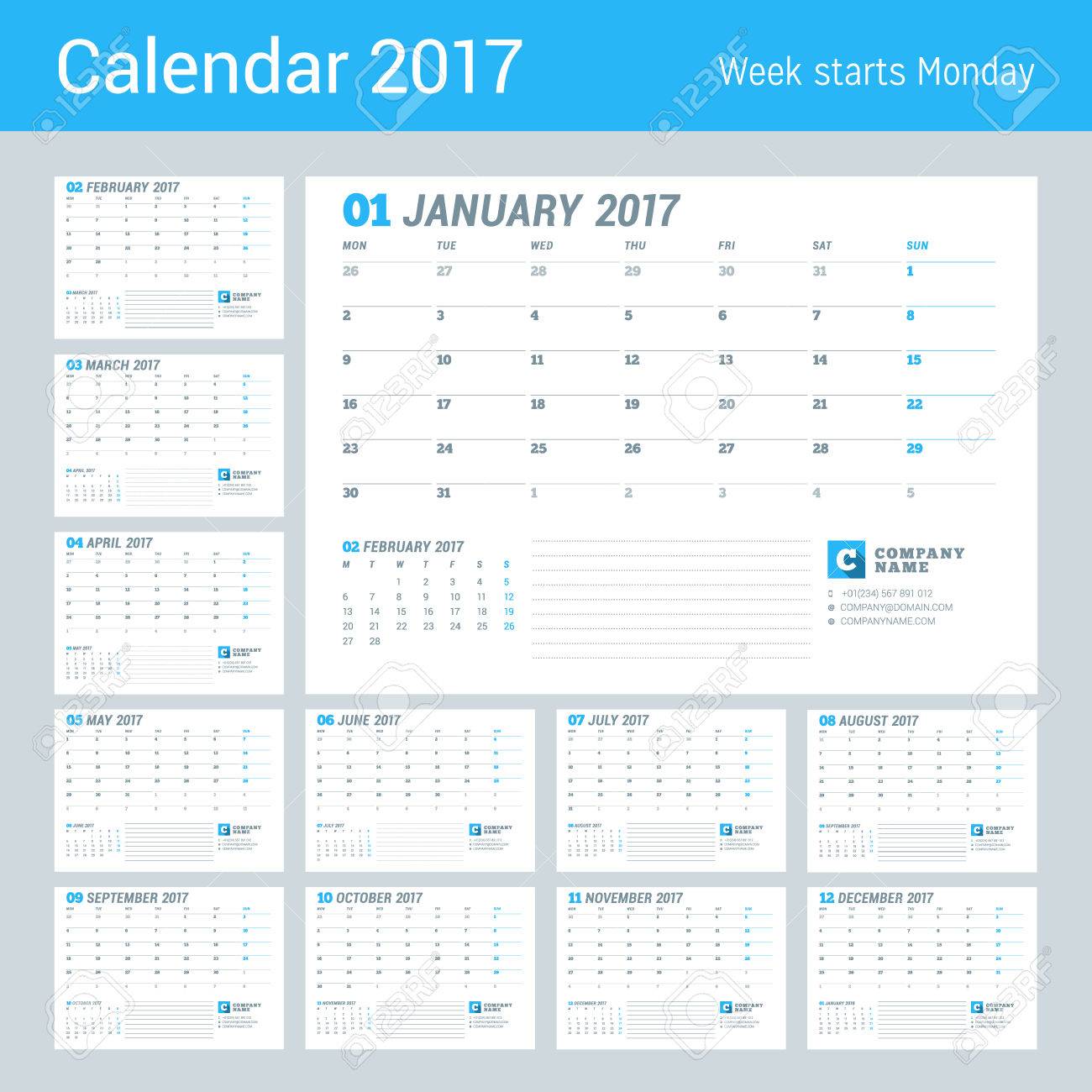 calendar template for 2017 year business planner 2017 template