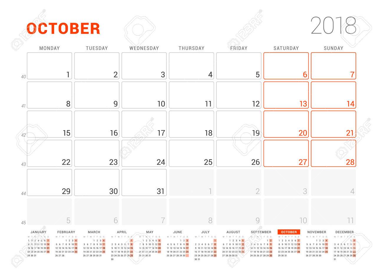2018 yearly calendar template