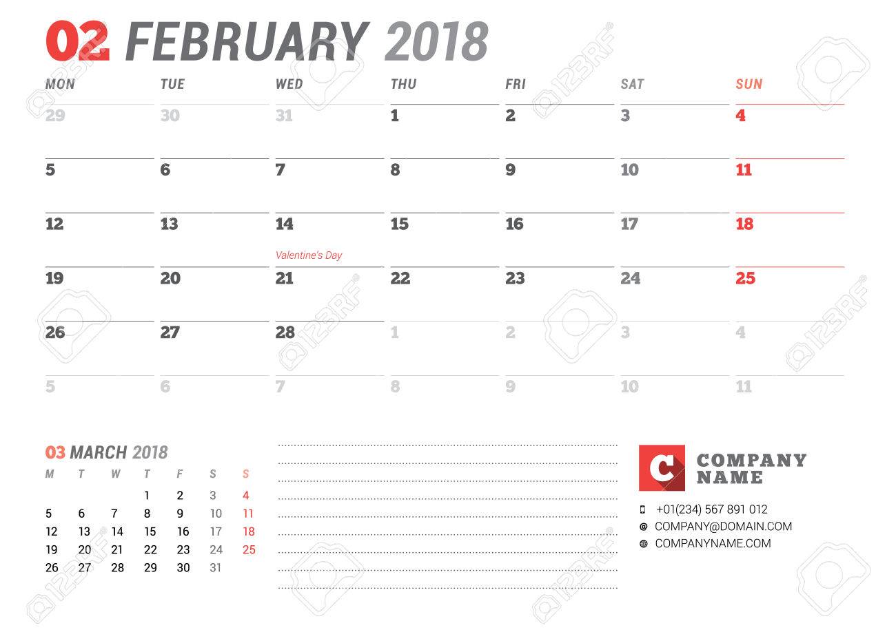 calendar template for february