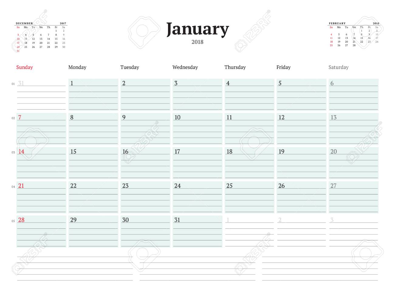 vector calendar planner template