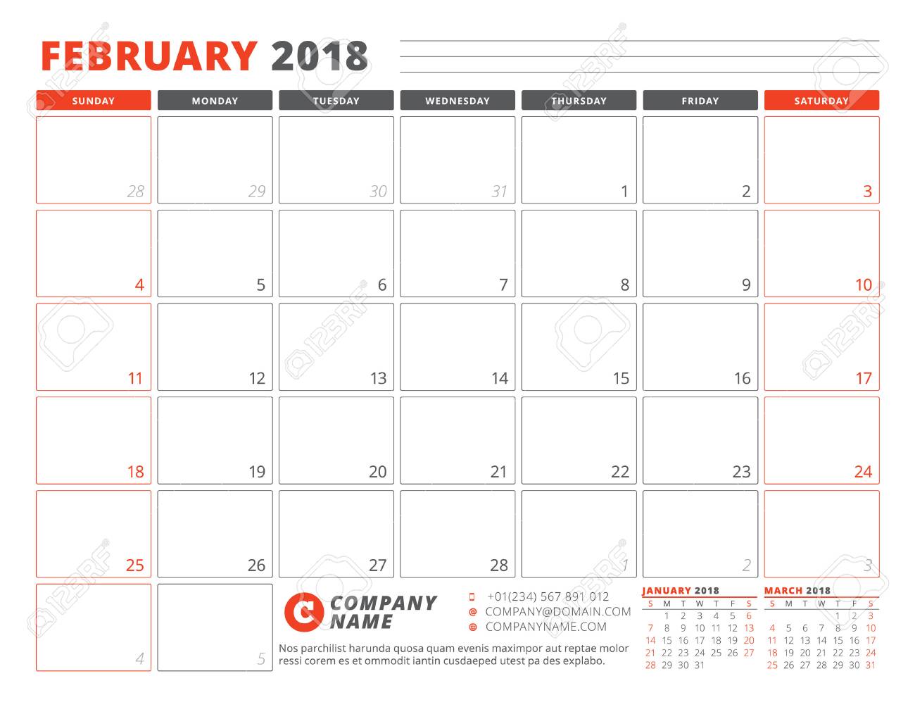 february calendar page