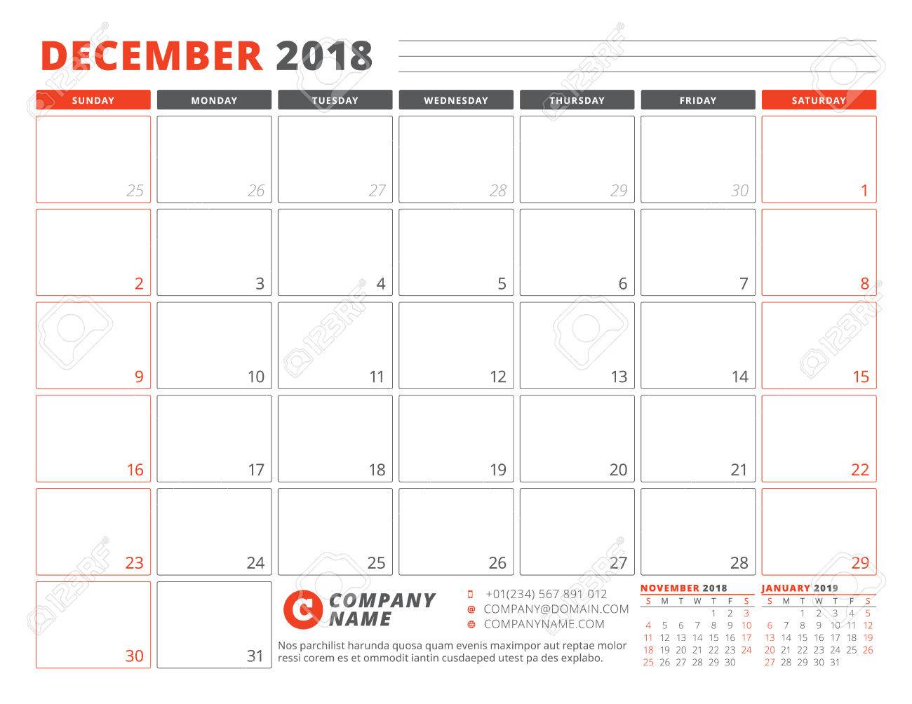 calendar page december 2018