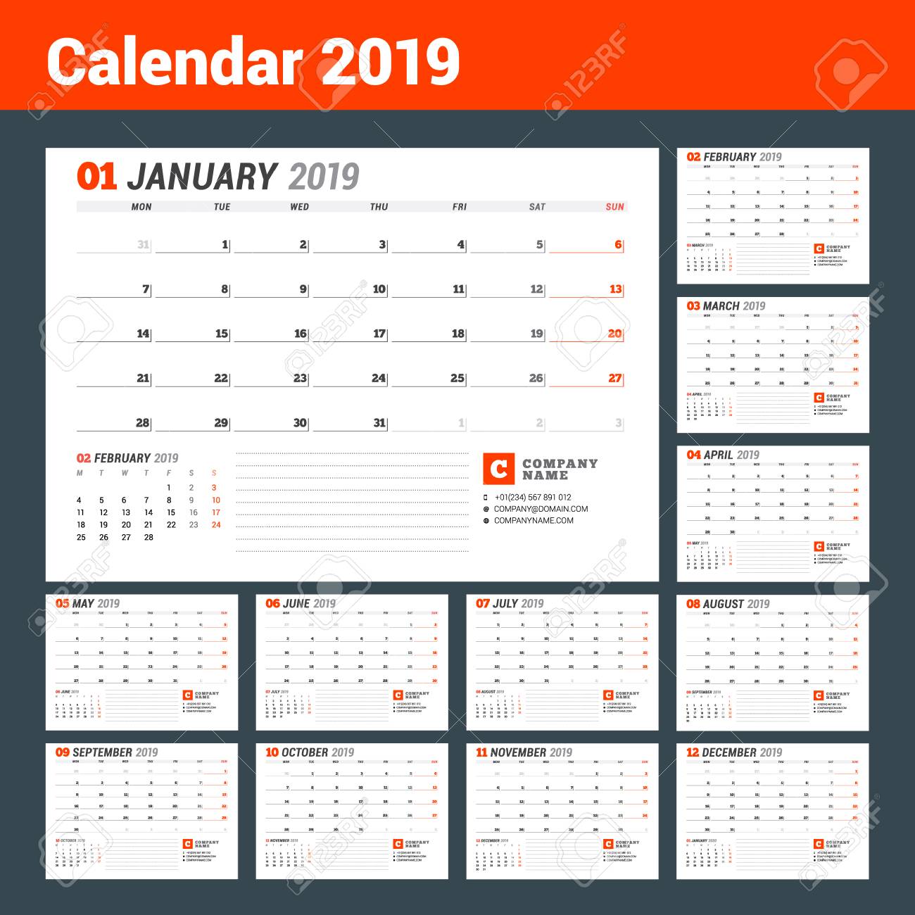 calendar template for 2019 year business planner stationery business plan calendar template
