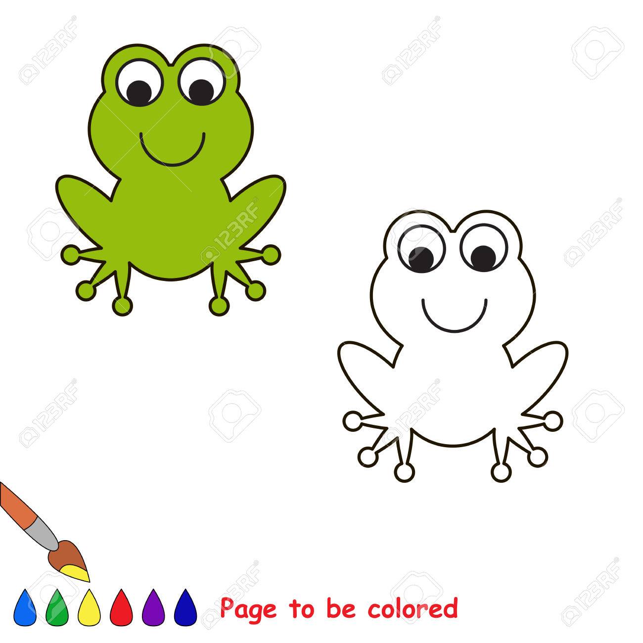 cartoon frog to be colored coloring book for children royalty free