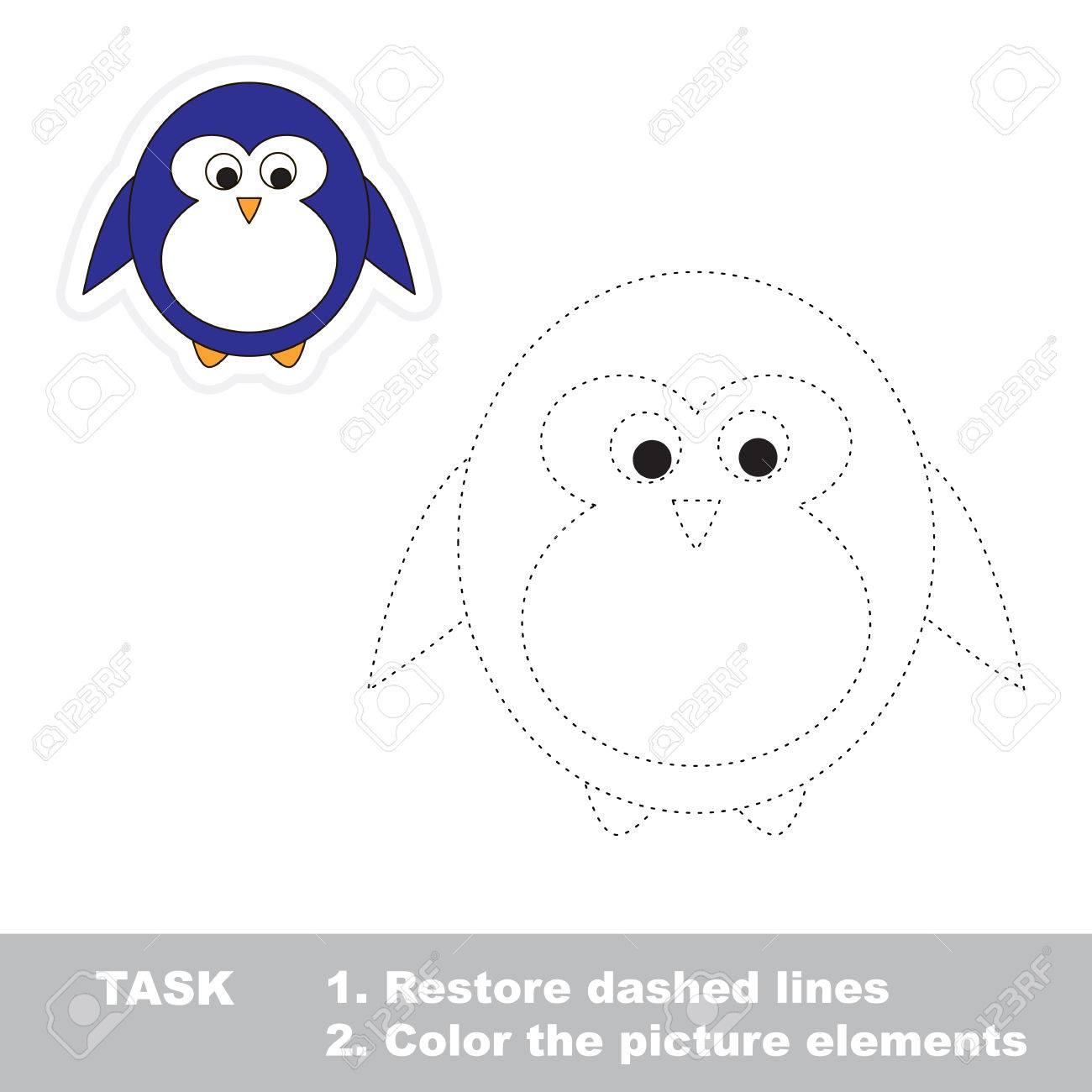 penguin restaurar línea discontinua y la imagen en color trazar
