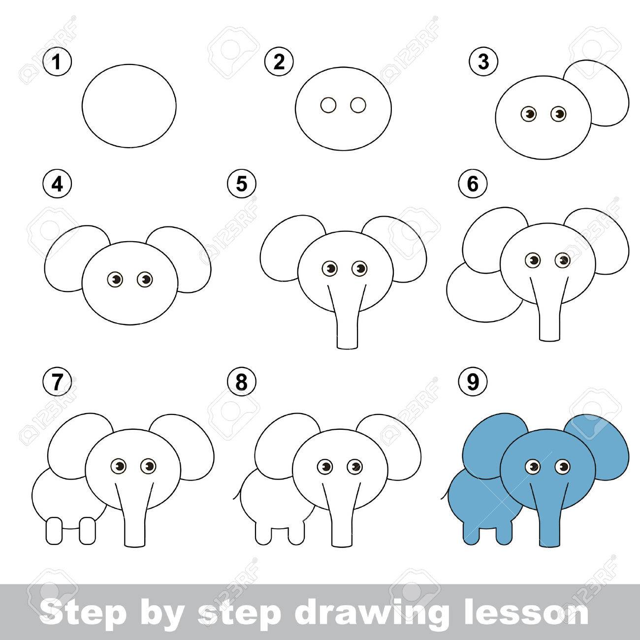 Etape Par étape Dessin Tutoriel. Vector Kid Jeu. Comment Dessiner Un éléphant Clip Art Libres De Droits , Svg , Vecteurs Et Illustration. Image 50709495. Etape Par étape Dessin Tutoriel. Vector Kid Jeu. Comment Dessiner Un éléphant Clip Art Libres De Droits , Svg , Vecteurs Et Illustration. Image 50709495.