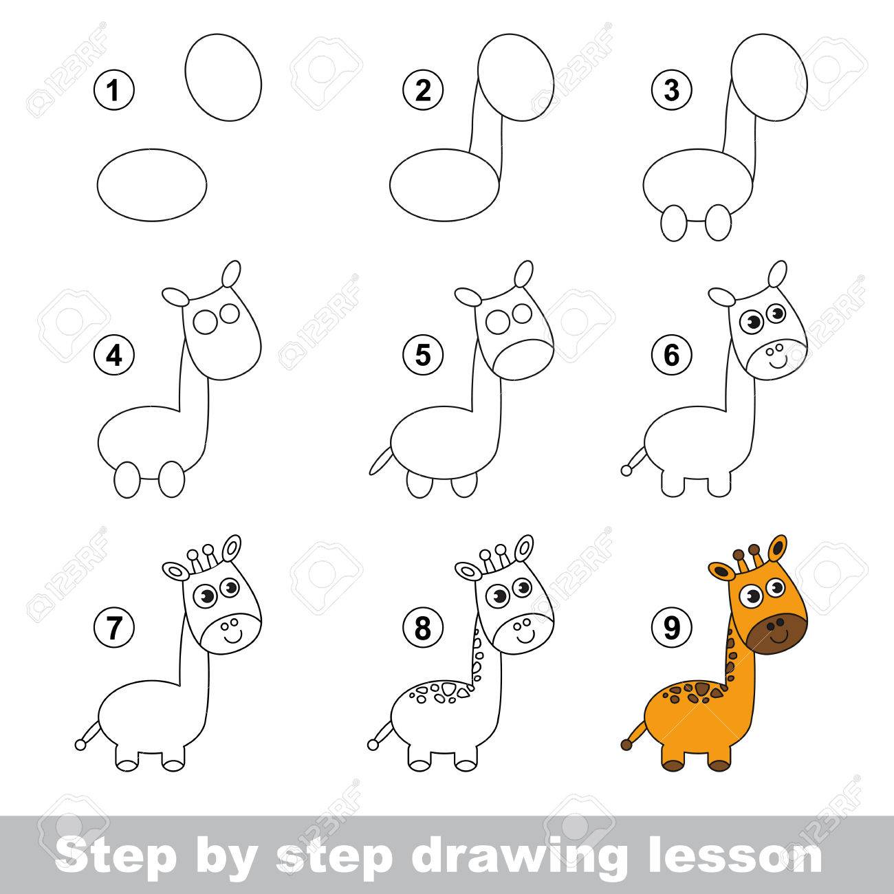 Paso A Paso Tutorial De Dibujo. Vector De Juego De Niños. Cómo Dibujar Una Jirafa Ilustraciones Svg, Vectoriales, Clip Art Vectorizado Libre De Derechos. Image 50709494. Paso A Paso Tutorial De Dibujo. Vector De Juego De Niños. Cómo Dibujar Una Jirafa Ilustraciones Svg, Vectoriales, Clip Art Vectorizado Libre De Derechos. Image 50709494.