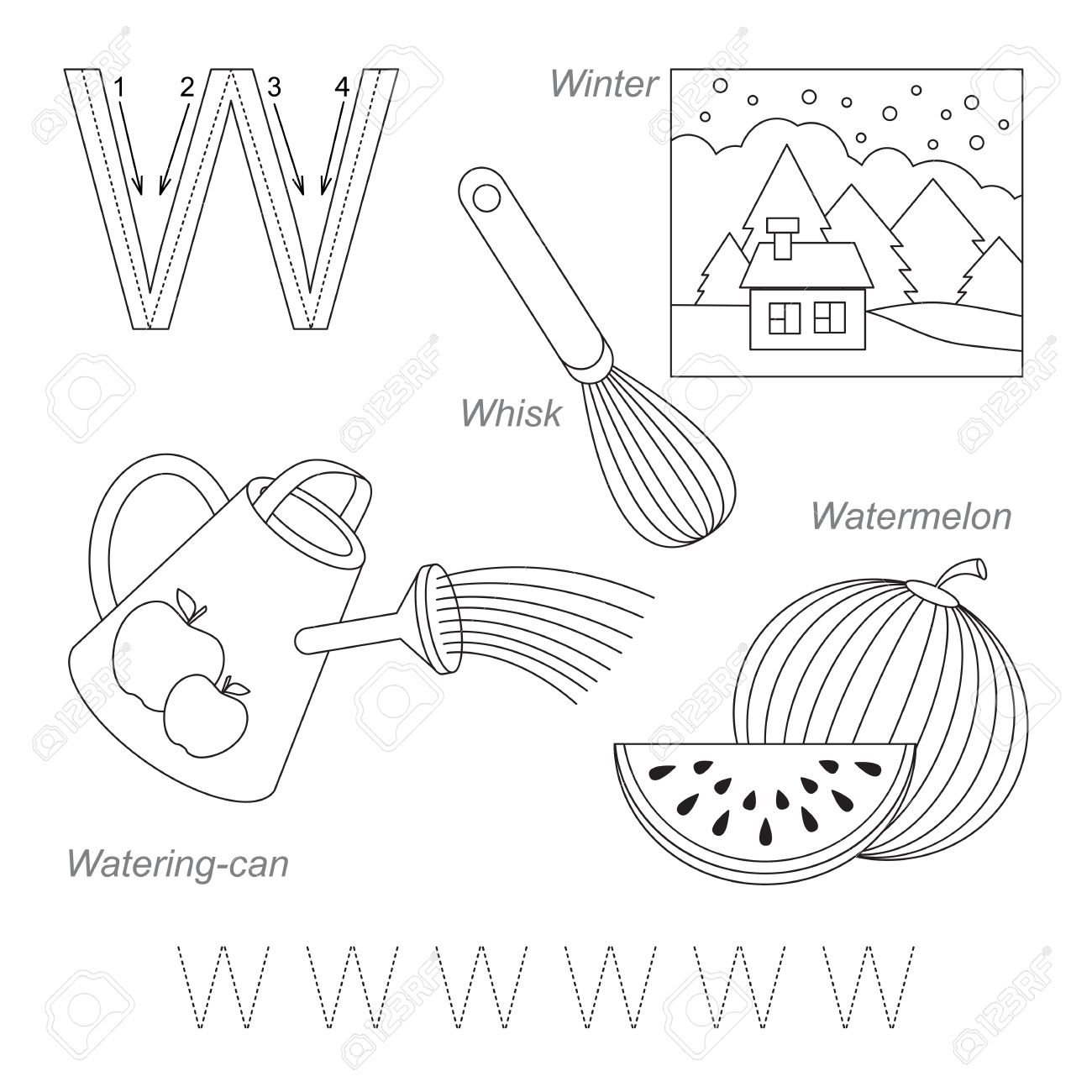 worksheet Letter W Tracing Worksheets tracing worksheet for children full english alphabet from a to z pictures letter