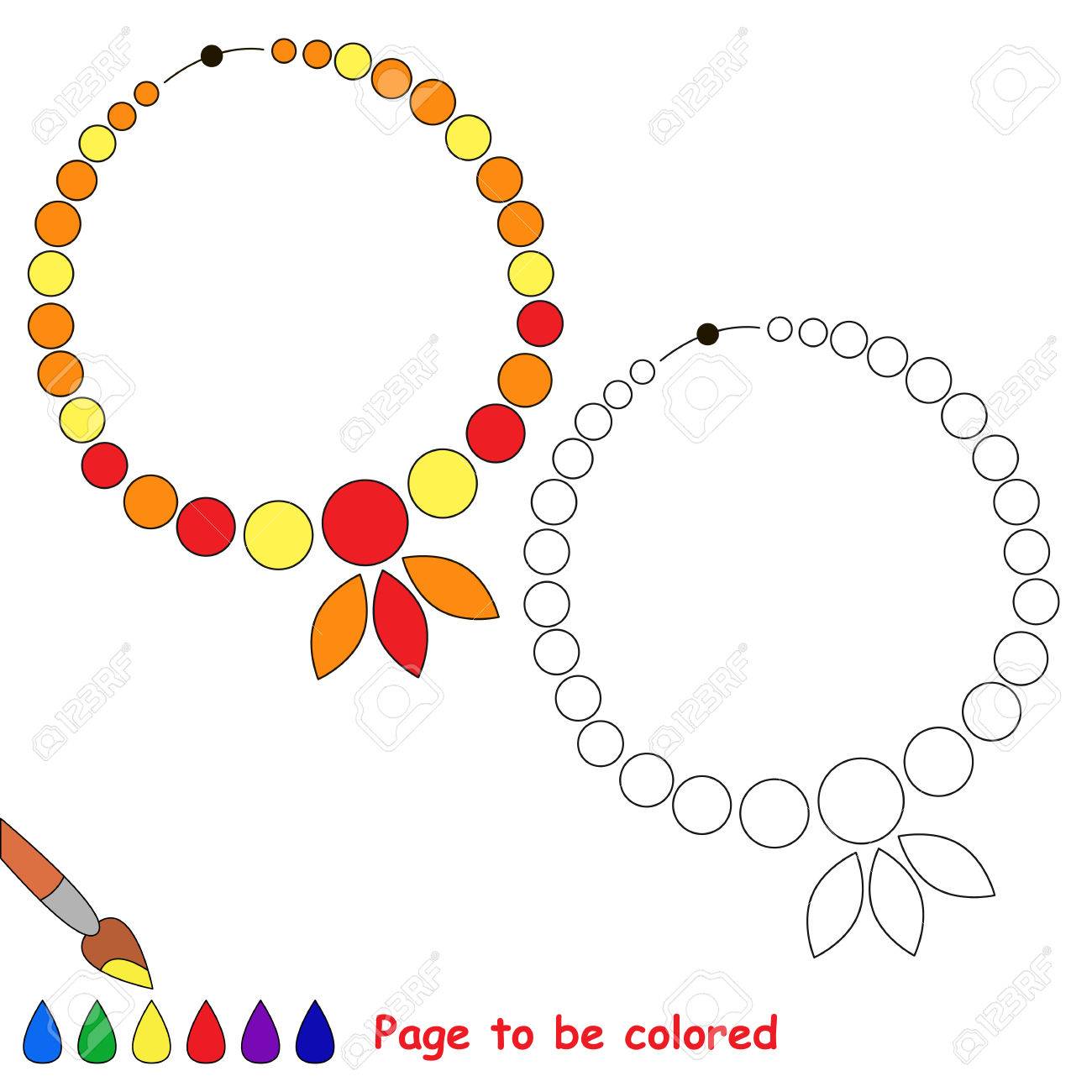 Collar Para Ser Libro De Colorante Los Niños. Juego Ilustraciones Svg, Clip Art Vectorizado Libre De Derechos. Image 54691954.