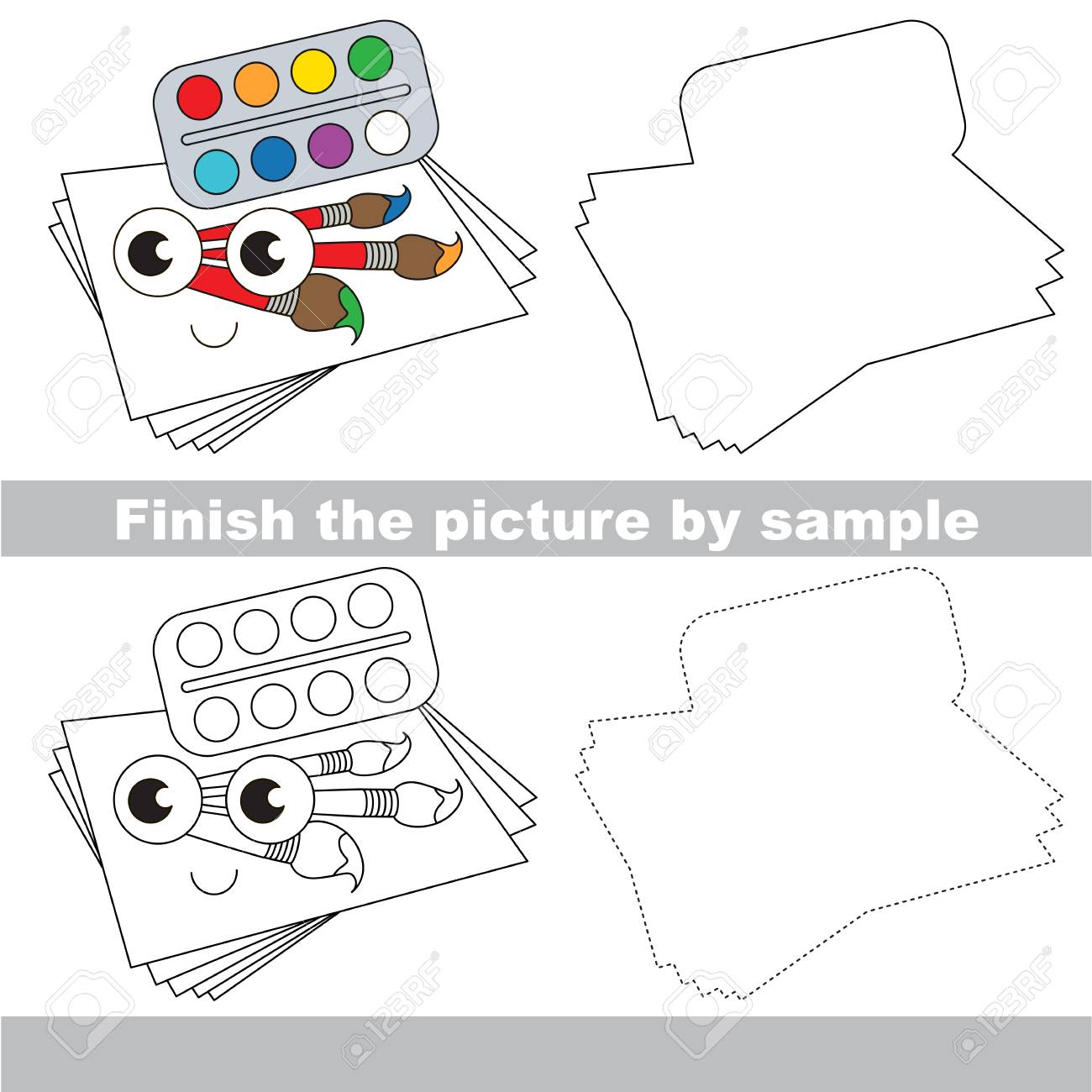 Drawing Worksheet For Preschool Kids With Easy Gaming Level Of