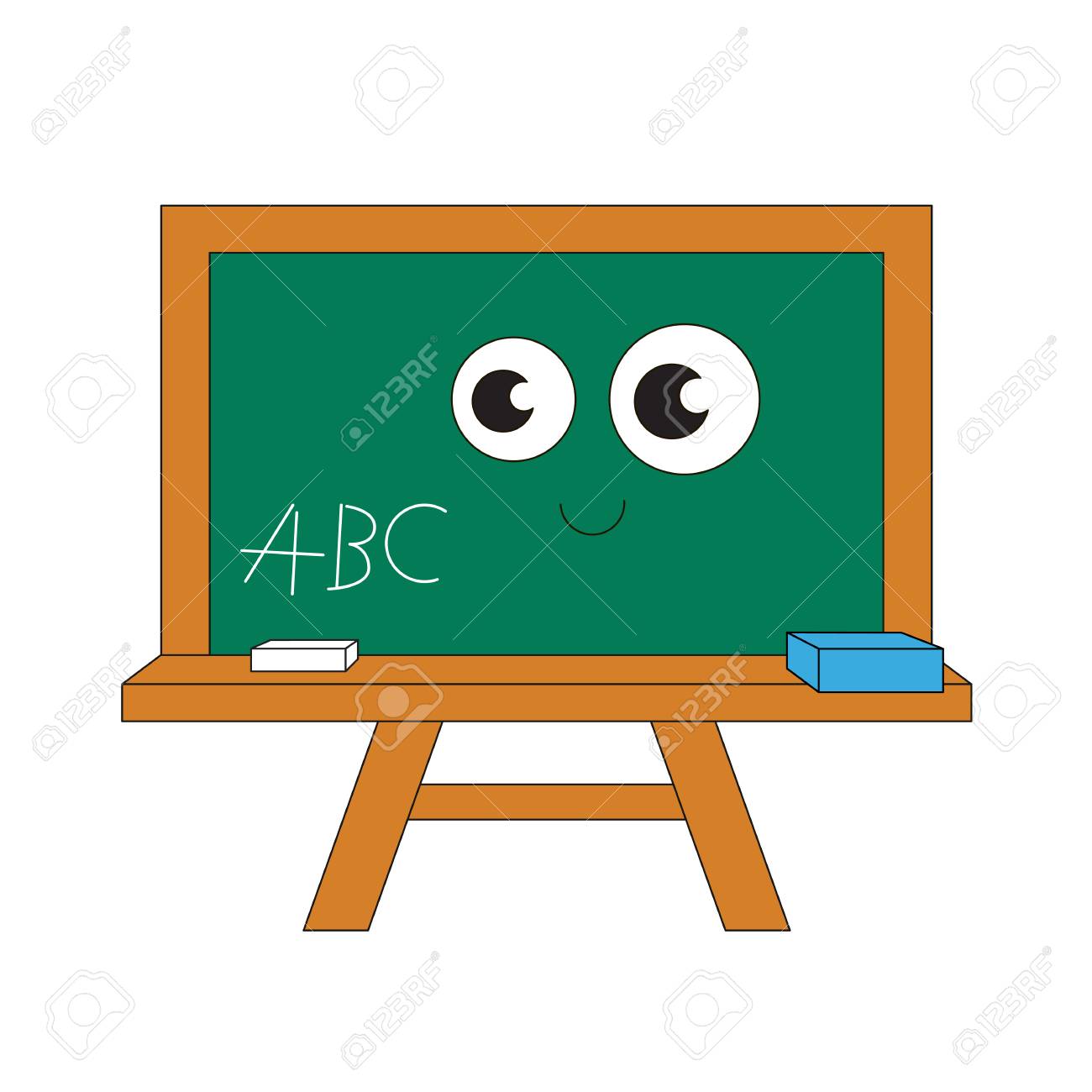 Green Board Cartoon Outlined Object With Black Stroke Royalty Free Cliparts Vectors And Stock Illustration Image