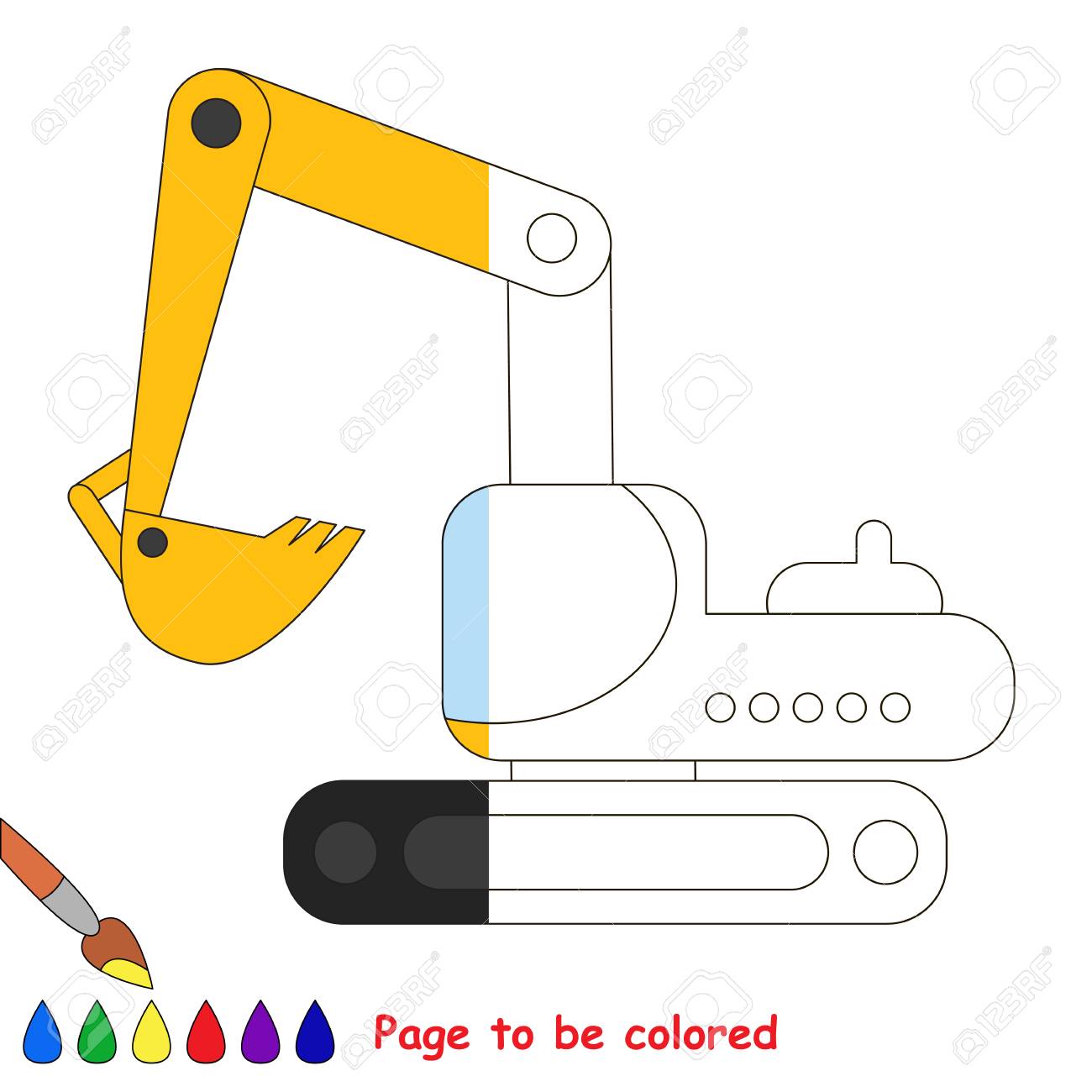 SVG, Vettoriale Escavatore Da Colorare, Il Libro Da SVG, Vettoriale Escavatore Da Colorare, Il Libro Da