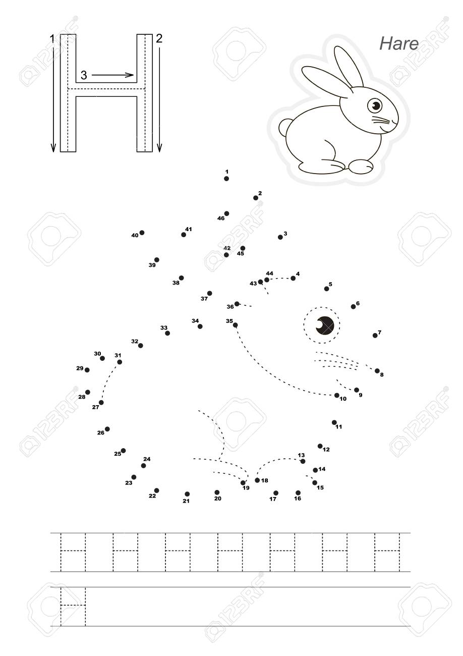 Vector Alphabet Exercise With Kid Educational Game To Learn Handwriting Vector Alphabet Exercise With Kid Educational Game To Learn Handwriting