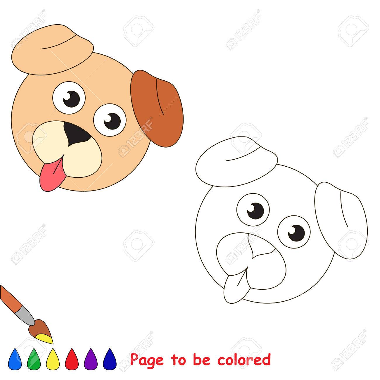 Dog Puppy Head da colorare il libro da colorare per bambini in et  prescolare con