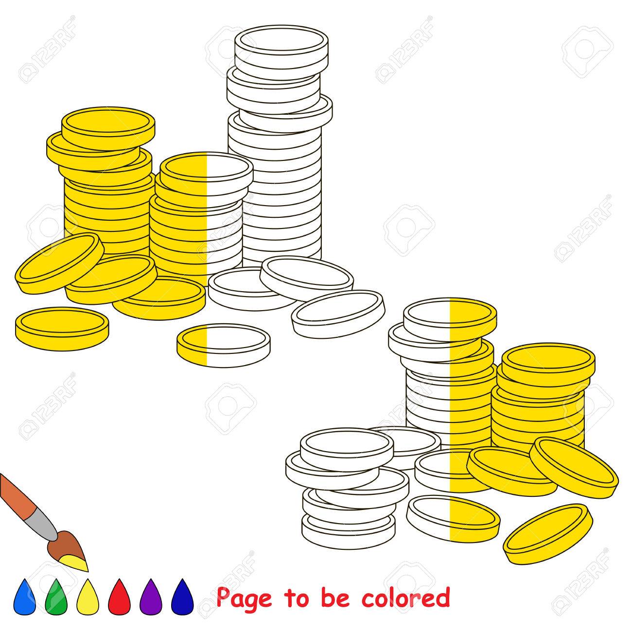 beaucoup de pieces d or le livre coloriage pour eduquer les enfants age prescolaire avec un niveau jeu facile educatif colorier la moitie incolore par echantillon  skylander giants