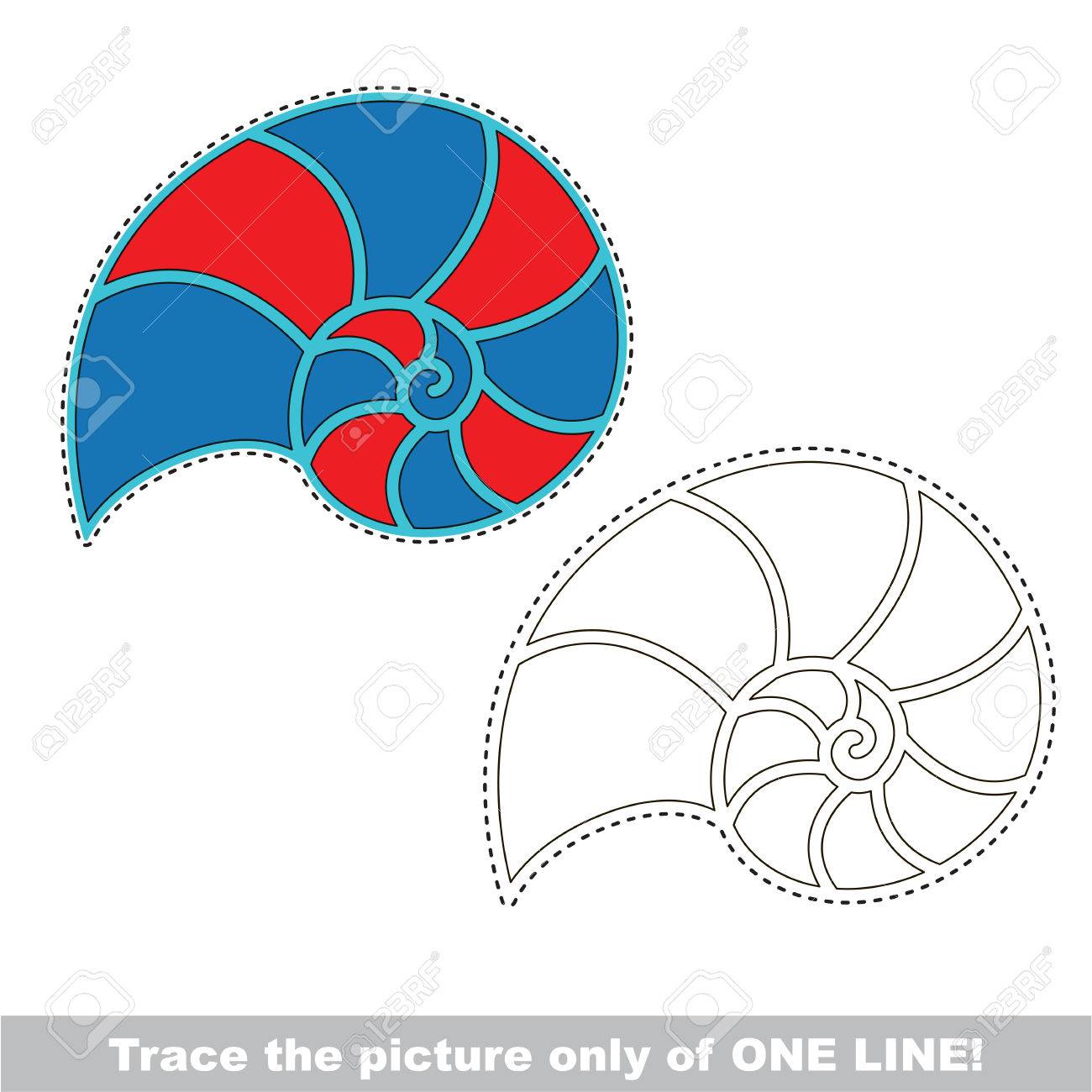 オウムガイの殻 ドット ドット教育ゲーム子供のために のイラスト素材 ベクタ Image