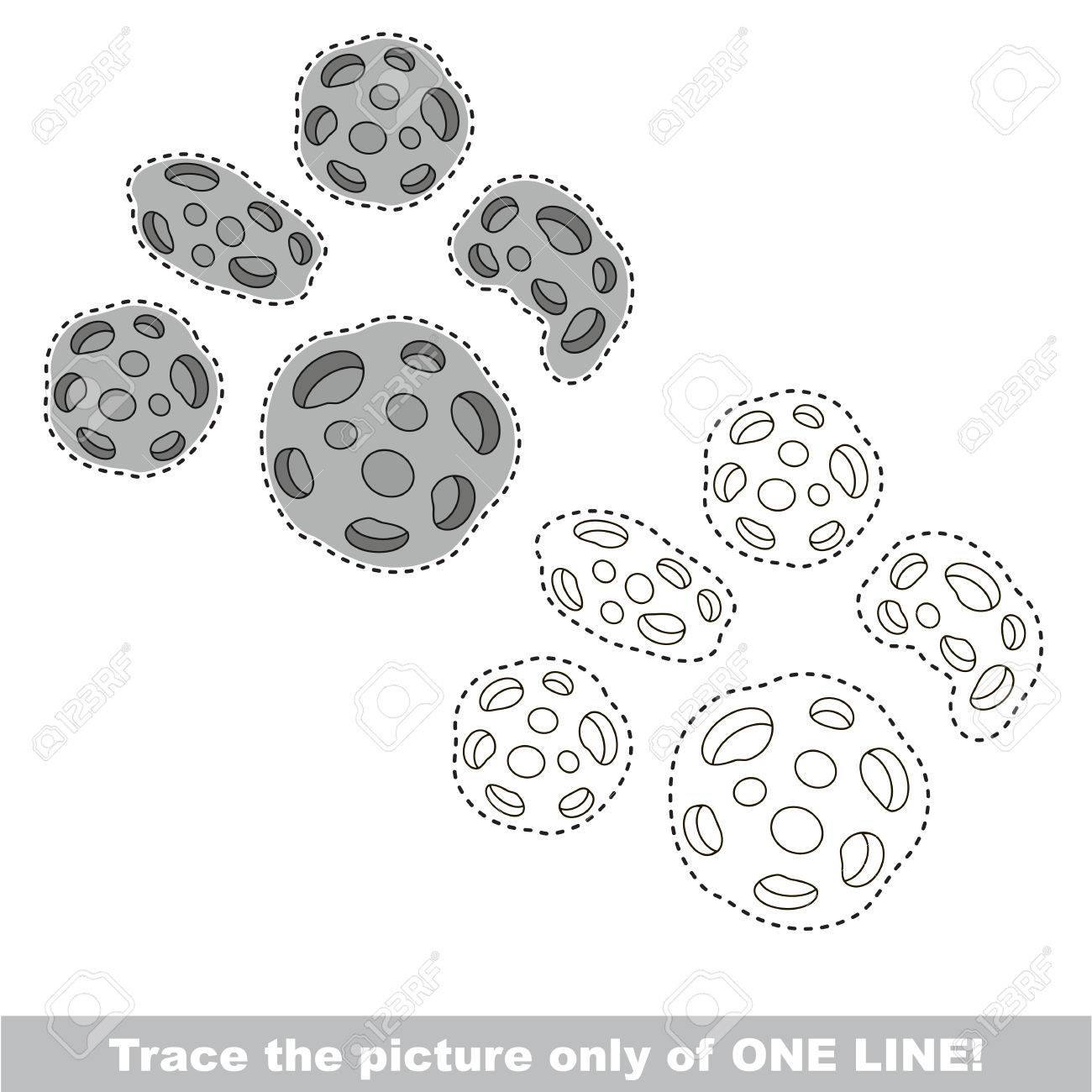 隕石 ドット ドット教育ゲーム子供のために 1 つの行だけのトレース のイラスト素材 ベクタ Image