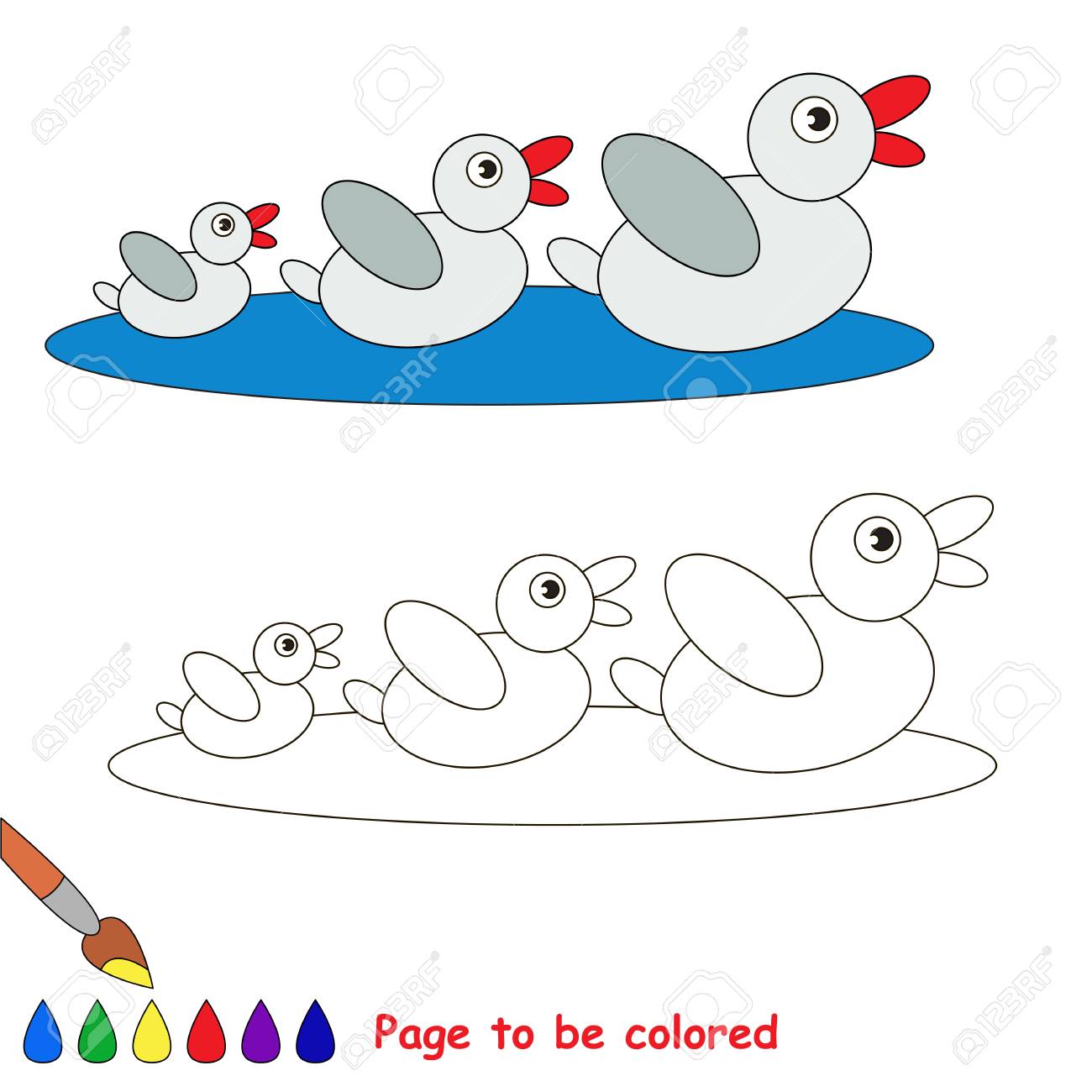 Three Wild Ducks Mother And Babies To Be Colored The Coloring
