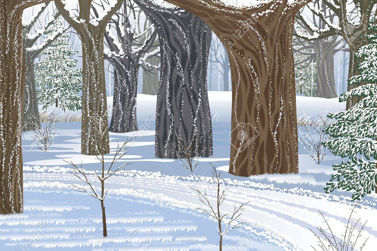 夢冬の森のイラスト のイラスト素材 ベクタ Image