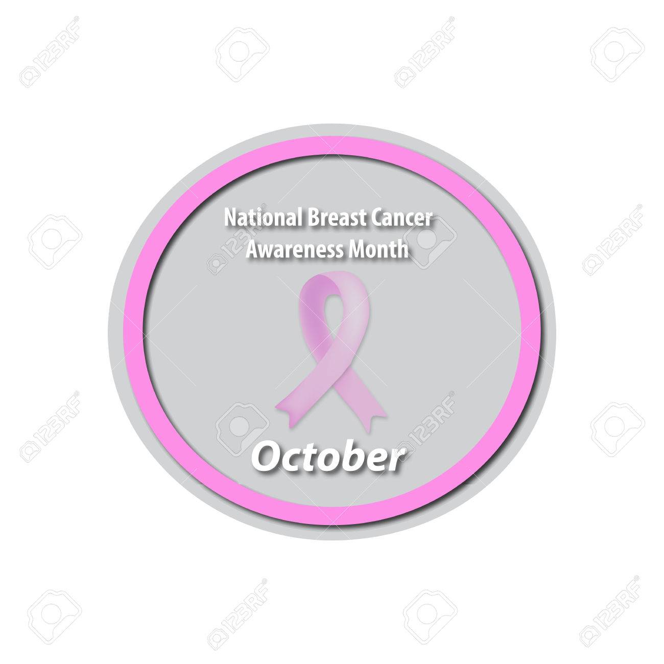 乳癌月 10 月 ピンクのリボンの癌 乳腺のがん のイラスト素材 ベクタ Image