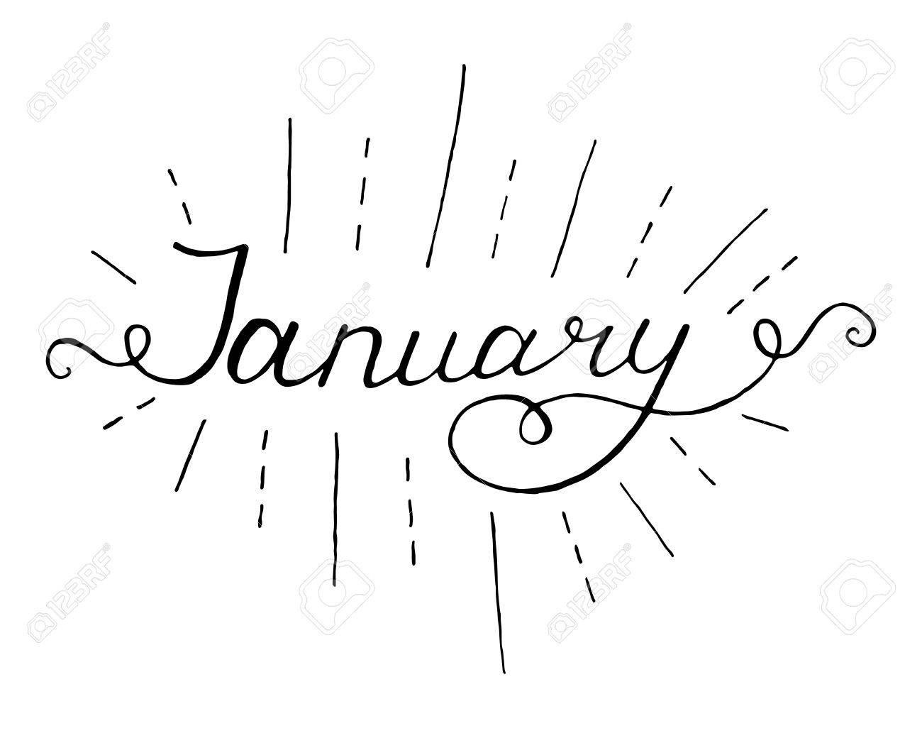 January Typographic Design Black Hand Lettering Royalty Free Cliparts Vectors And Stock Illustration Image 63437879 january typographic design black hand lettering