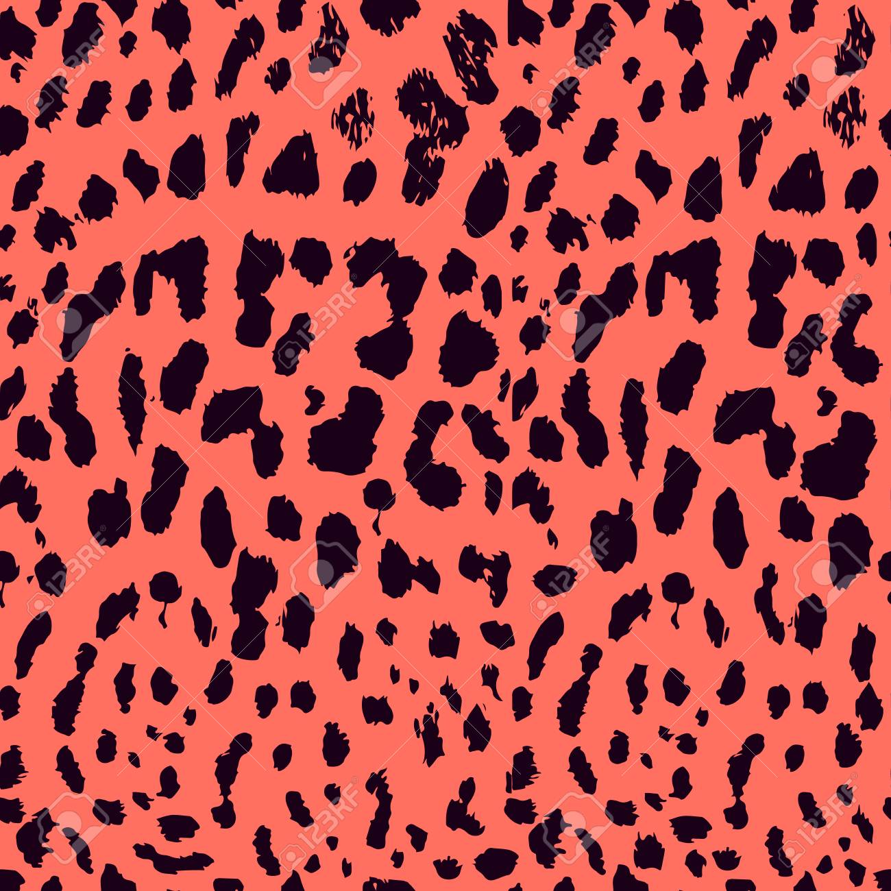 Seamless Gold Leopard Print Color Trend Palette Living Coral