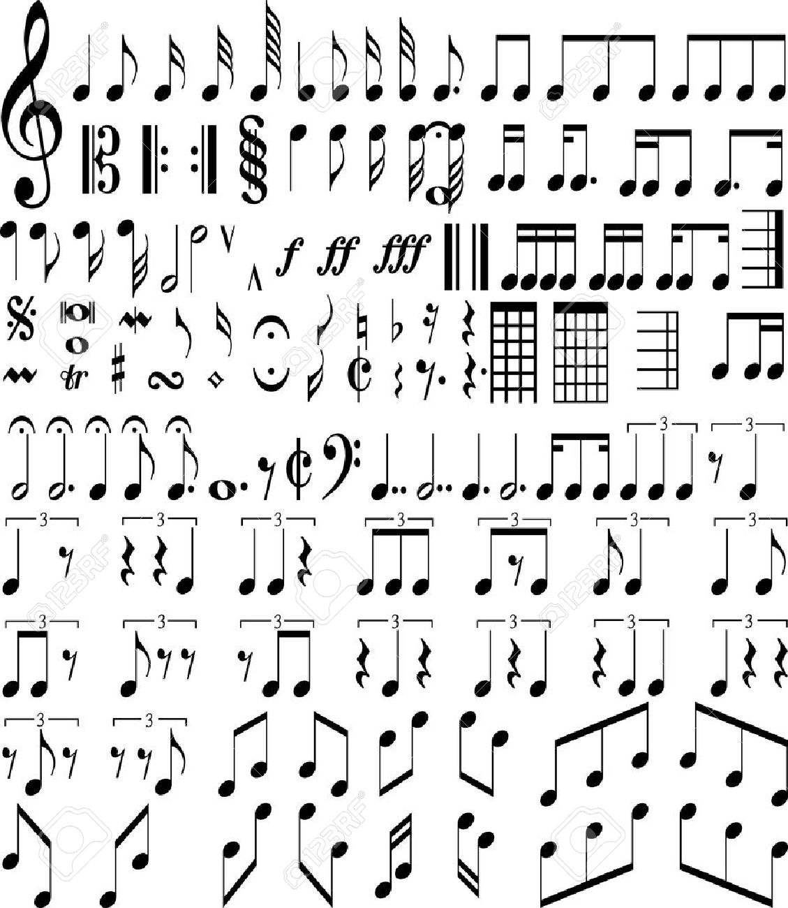Music Symbols Royalty Free SVG, Cliparts, Vectors, and Stock Illustration.  Image 18779948., image size:1129x1300