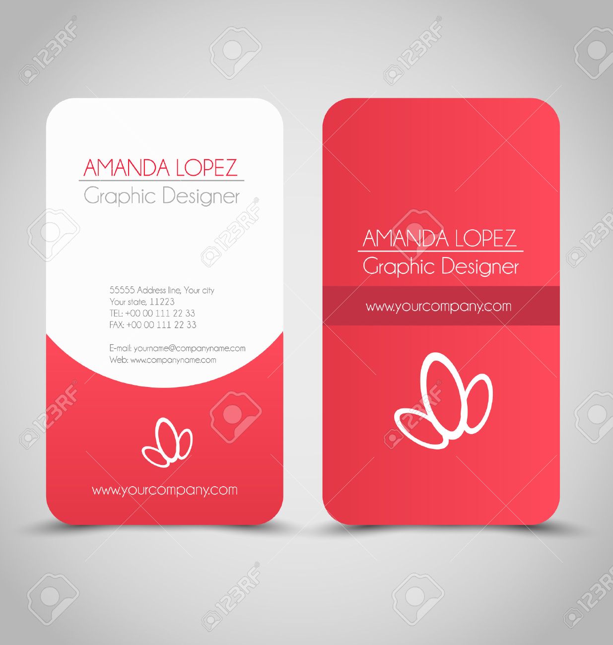 business card design set template for company corporate style red business card design