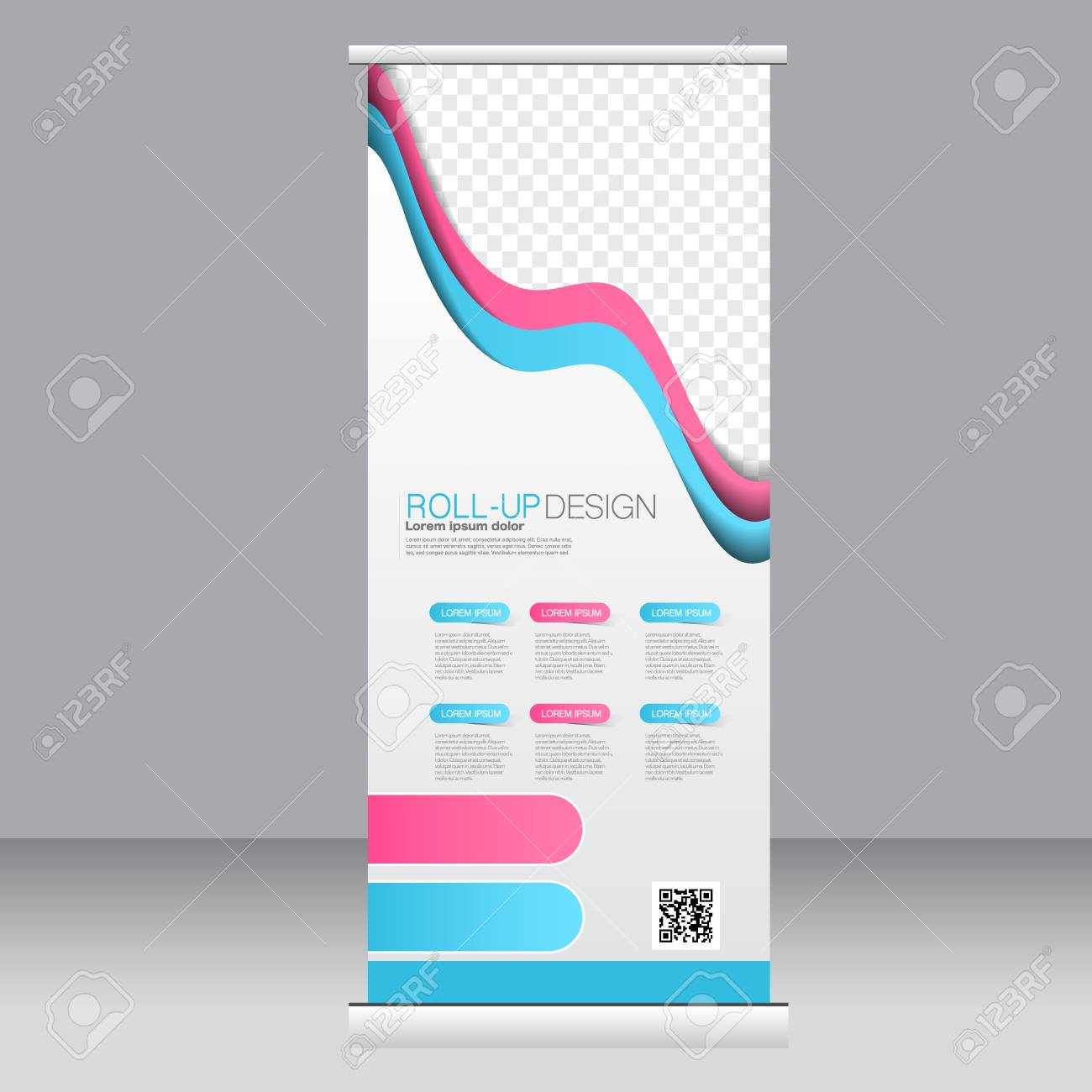 roll up banner stand template abstract background for design