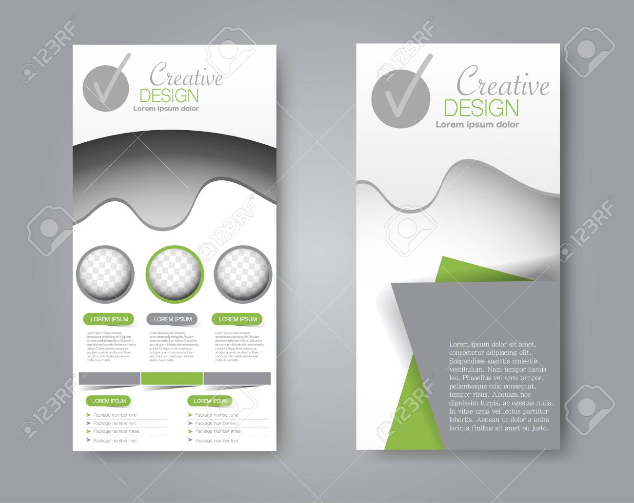 a vector flyer and leaflet design set of two side brochure product leaflet design
