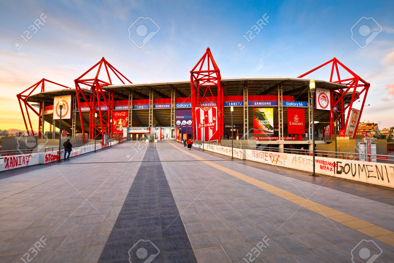 Karaiskakis Stadium Football Stadium Of Olympiacos Fc Located In Piraeus As Seen From The Metro Station Of Neo Faliro Stock Photo Picture And Royalty Free Image Image