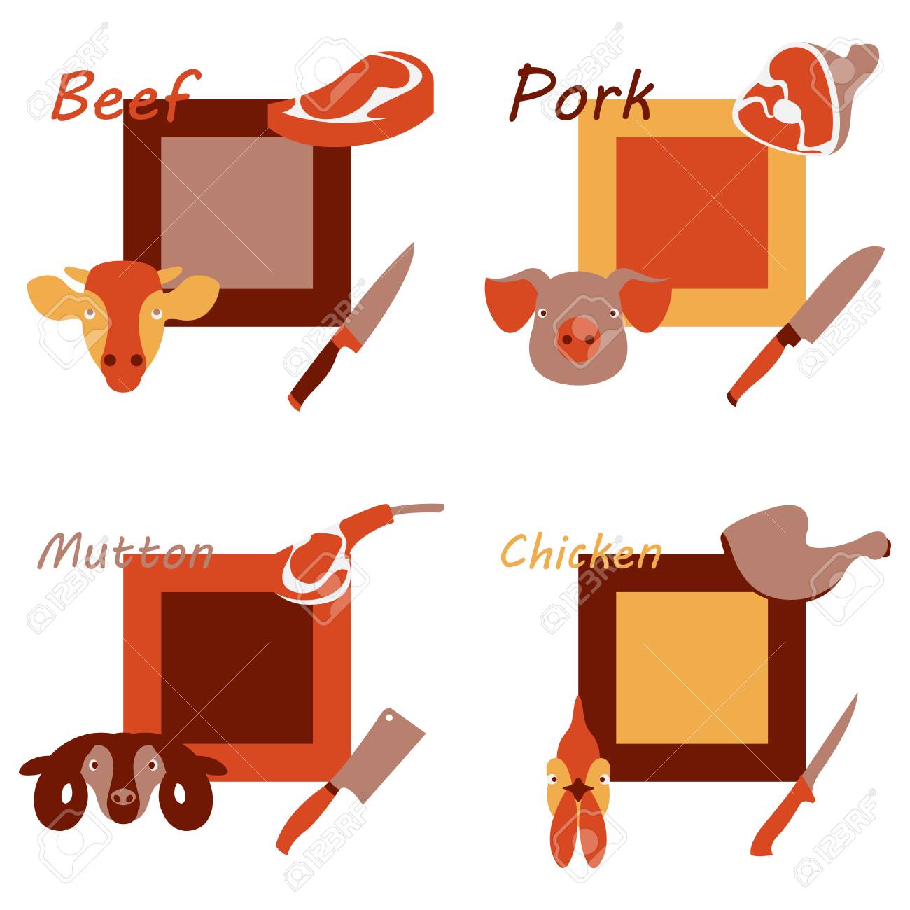 colored illustration of meat
