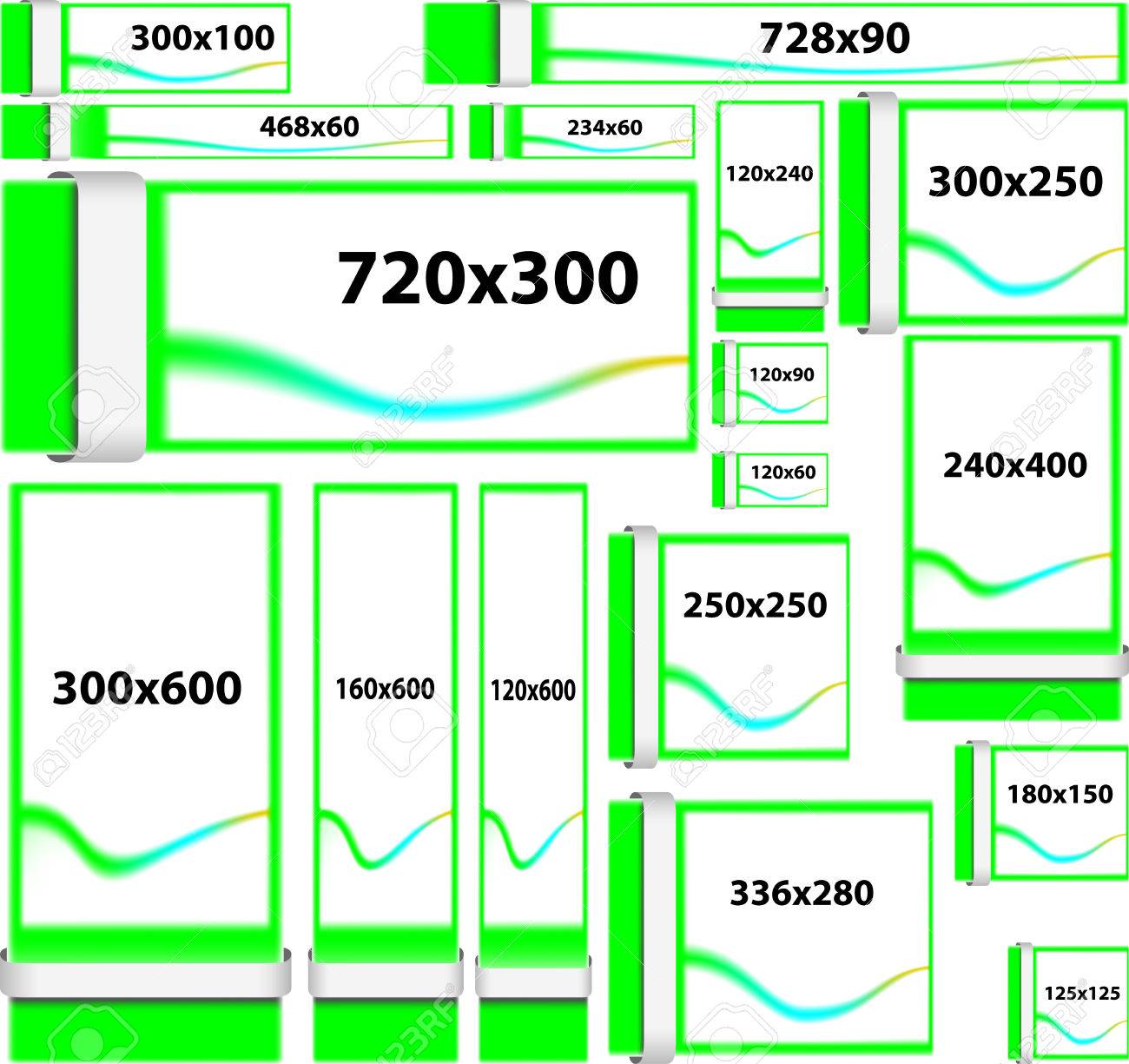 standard size website banners royalty free cliparts vectors and website banner size