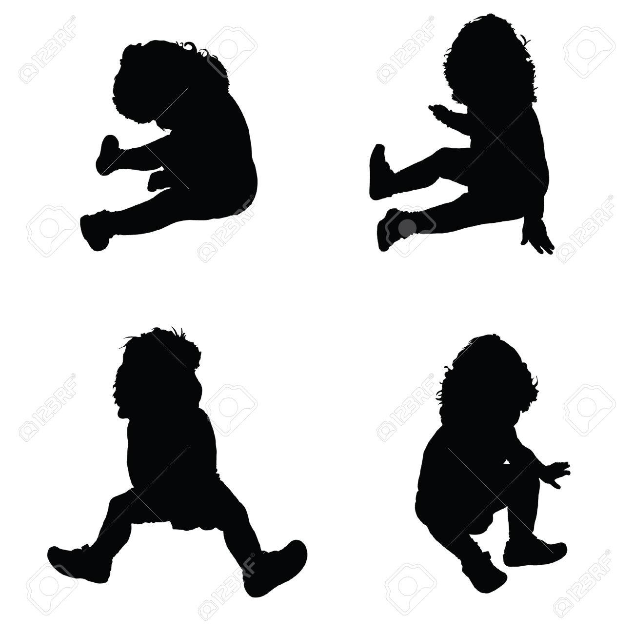 Baby In A Sitting Position Vector Silhouette On White Royalty Free SVG,  Cliparts, Vectors, and Stock Illustration. Image 33614922., image size:1300x1300