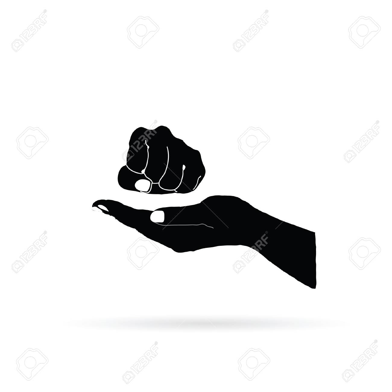 握りこぶしの手にベクトル のイラスト素材 ベクタ Image