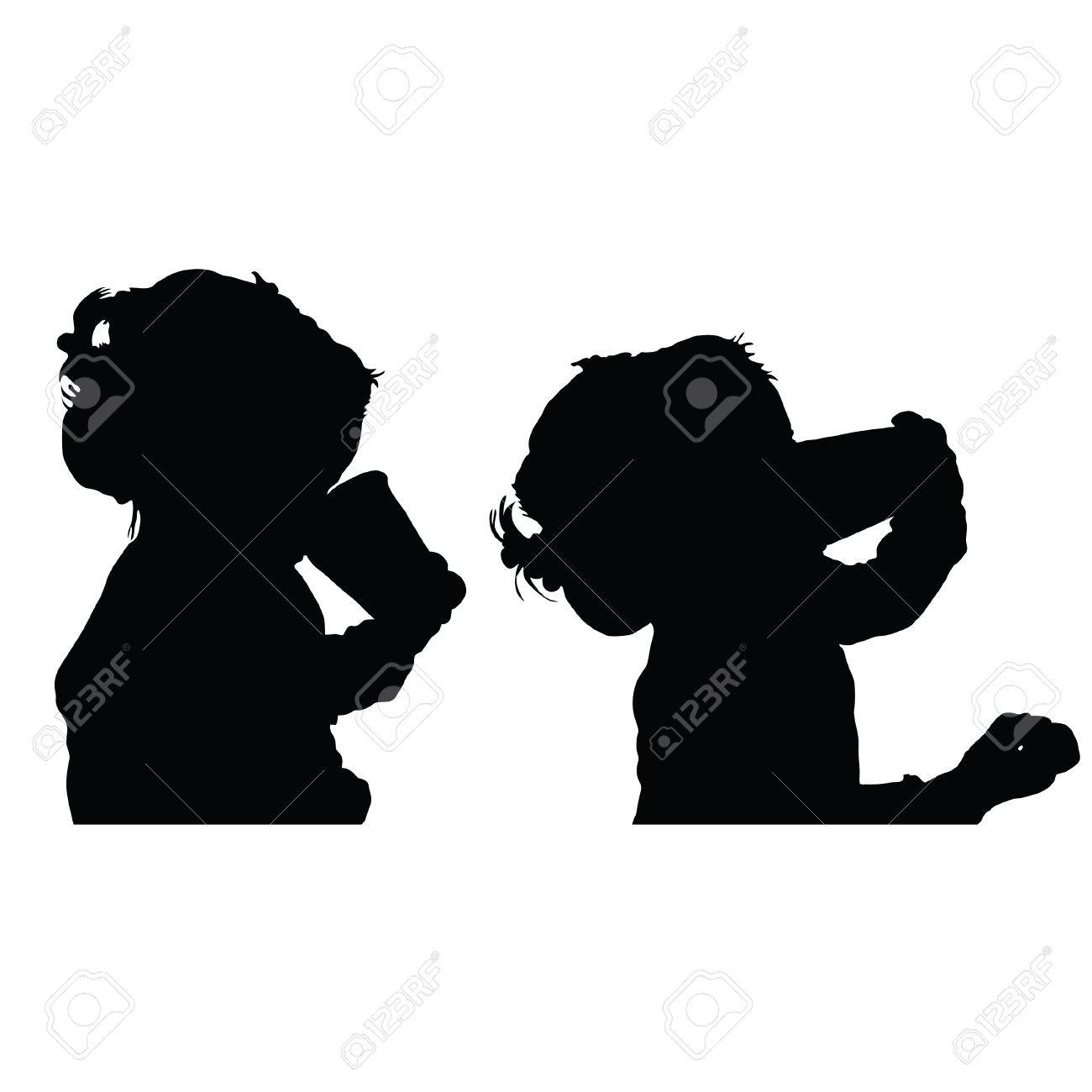 お子様ドリンク セット シルエット イラストのイラスト素材 ベクタ Image