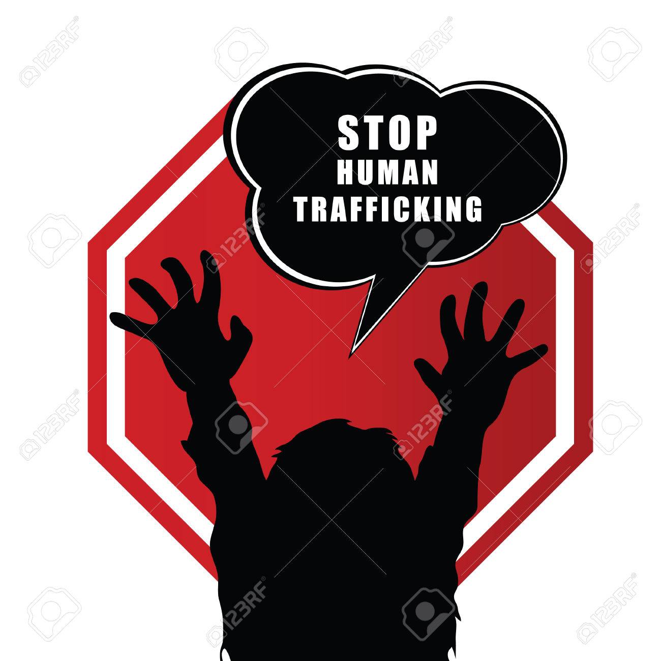 子シルエット Humain 人身売買サイン イラストを停止します のイラスト素材 ベクタ Image