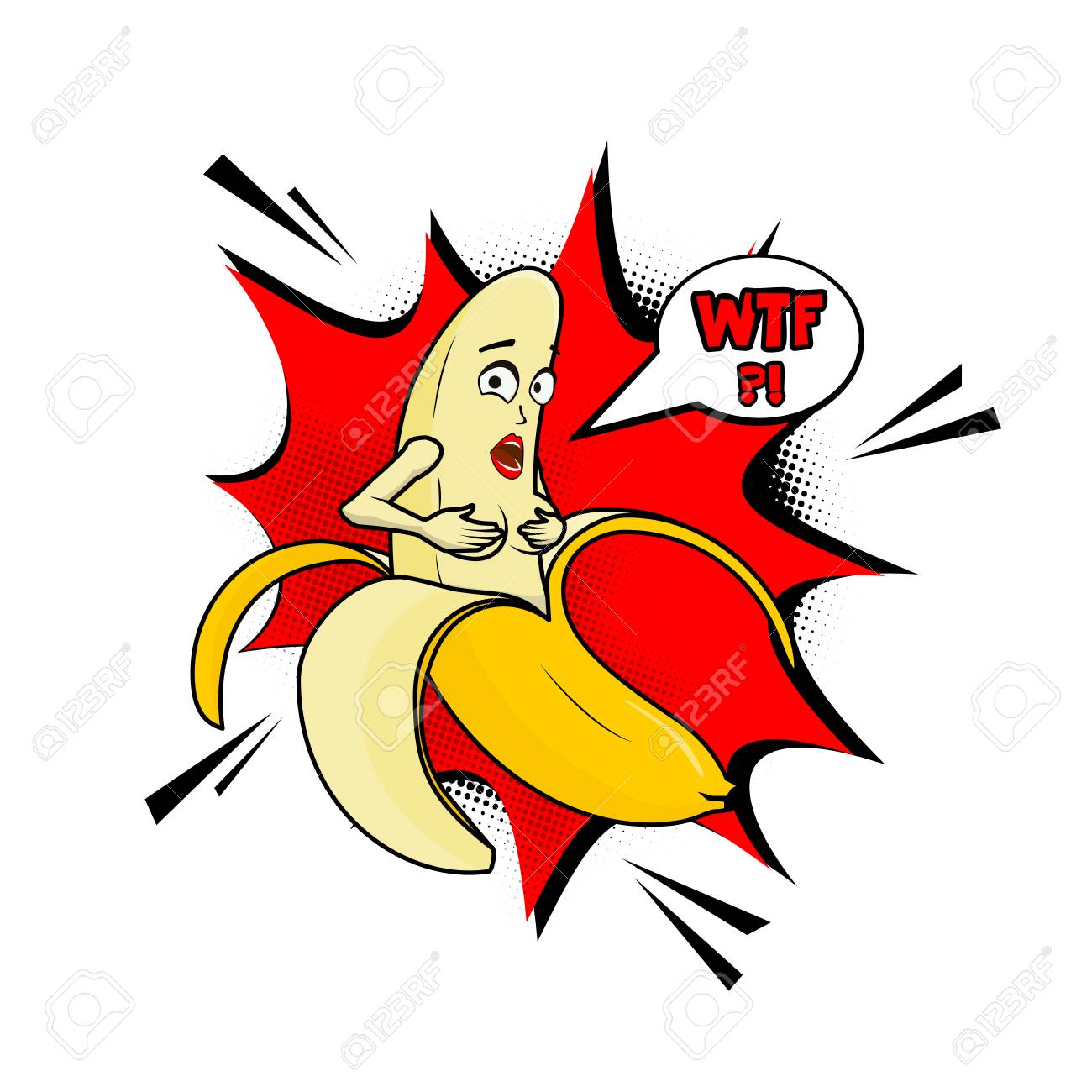 ベクトル大人の文字 おっぱいとポップアート クラウド博面白いイラスト裸バナン のイラスト素材 ベクタ Image