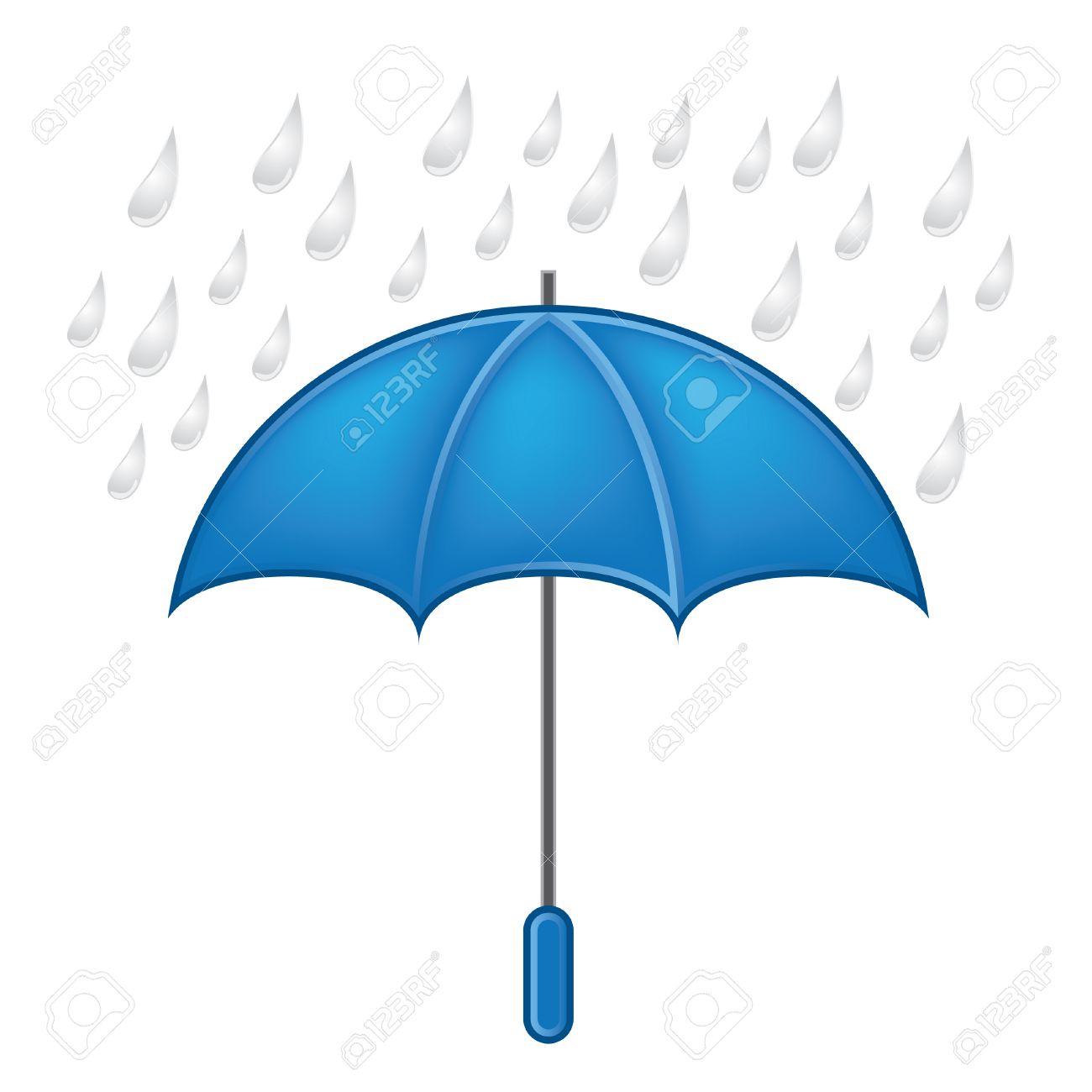天気記号ベクトルを設定 雨と傘 のイラスト素材 ベクタ Image