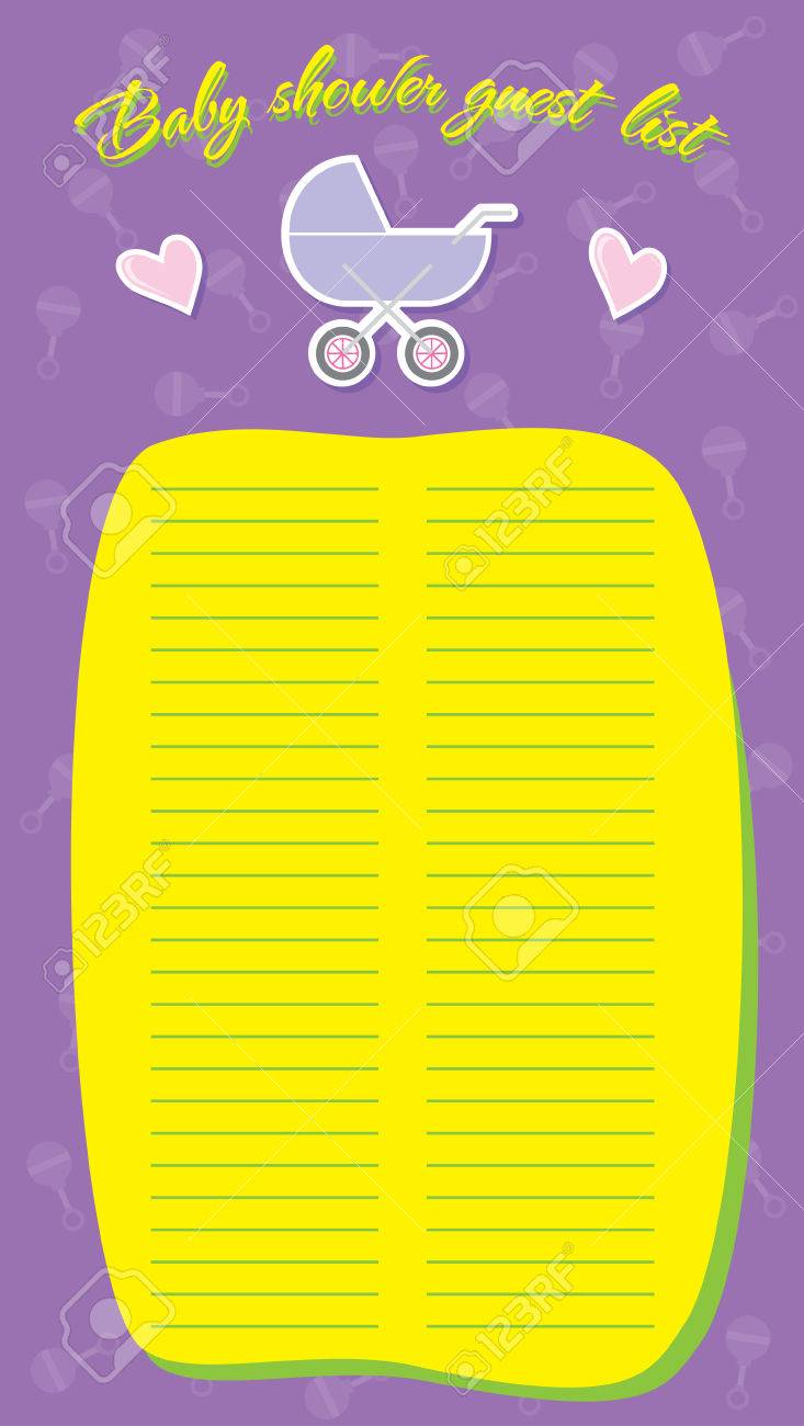 baby shower guest list template guest list for baby shower