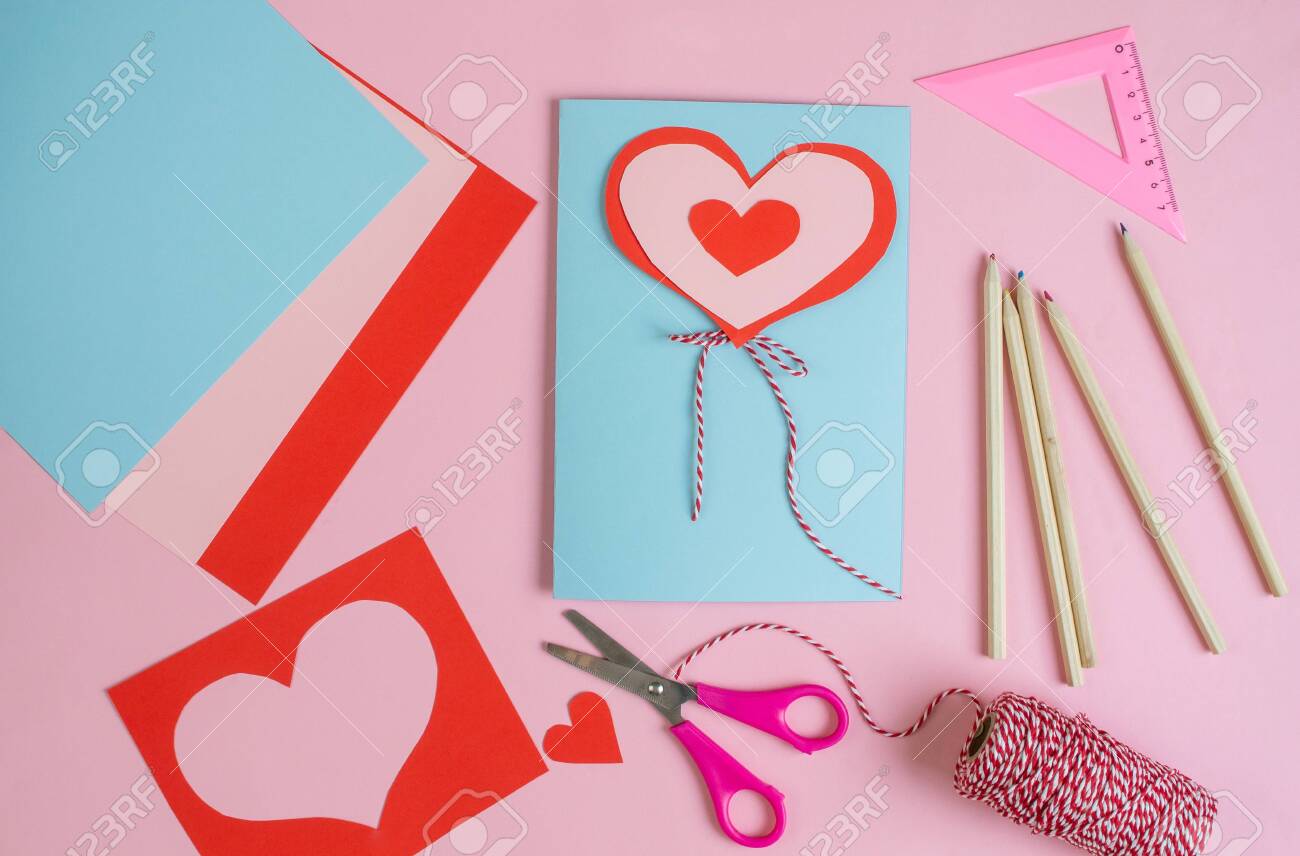 handmade greeting card for valentine day