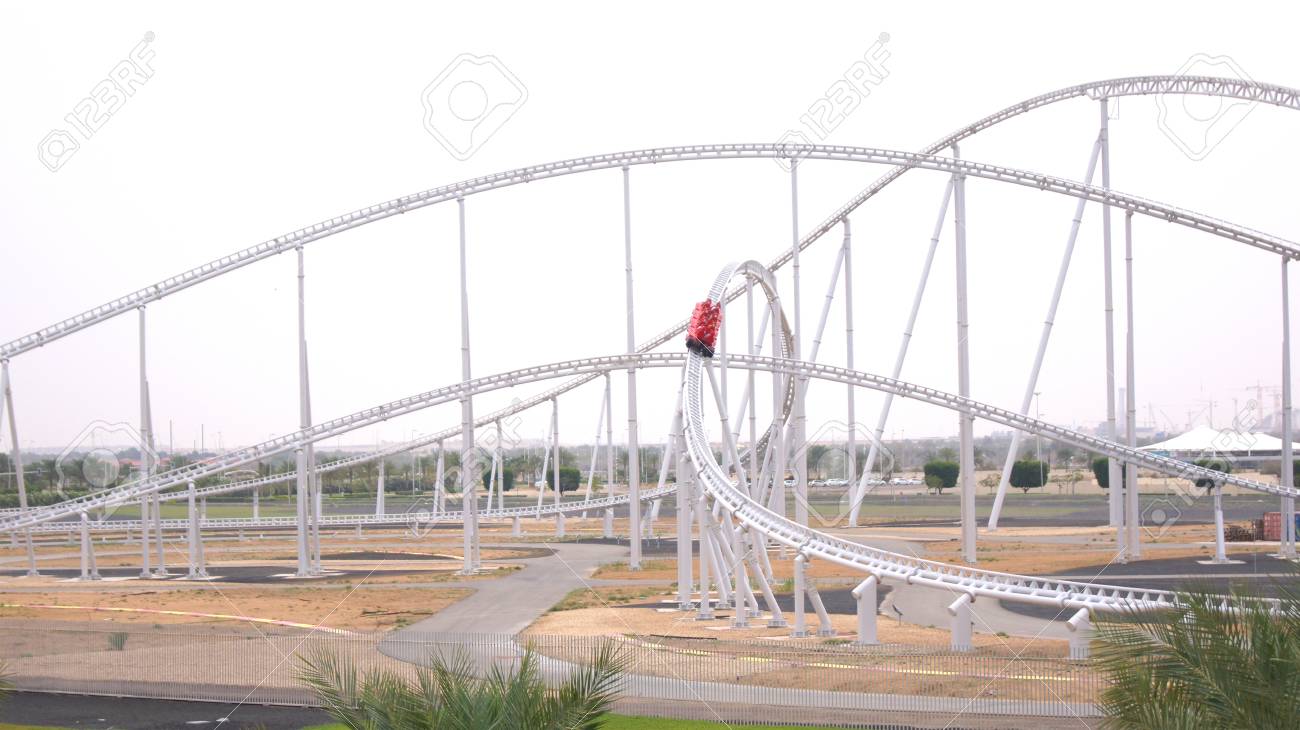ABU DHABI, UNITED ARAB EMIRATES - APRIL 4th, 2014: Formula Rossa, The  Fastest Roller Coaster In The World In Ferrari World Amusement Park At Yas  Island Stock Photo, Picture and Royalty Free, image size:1300x730