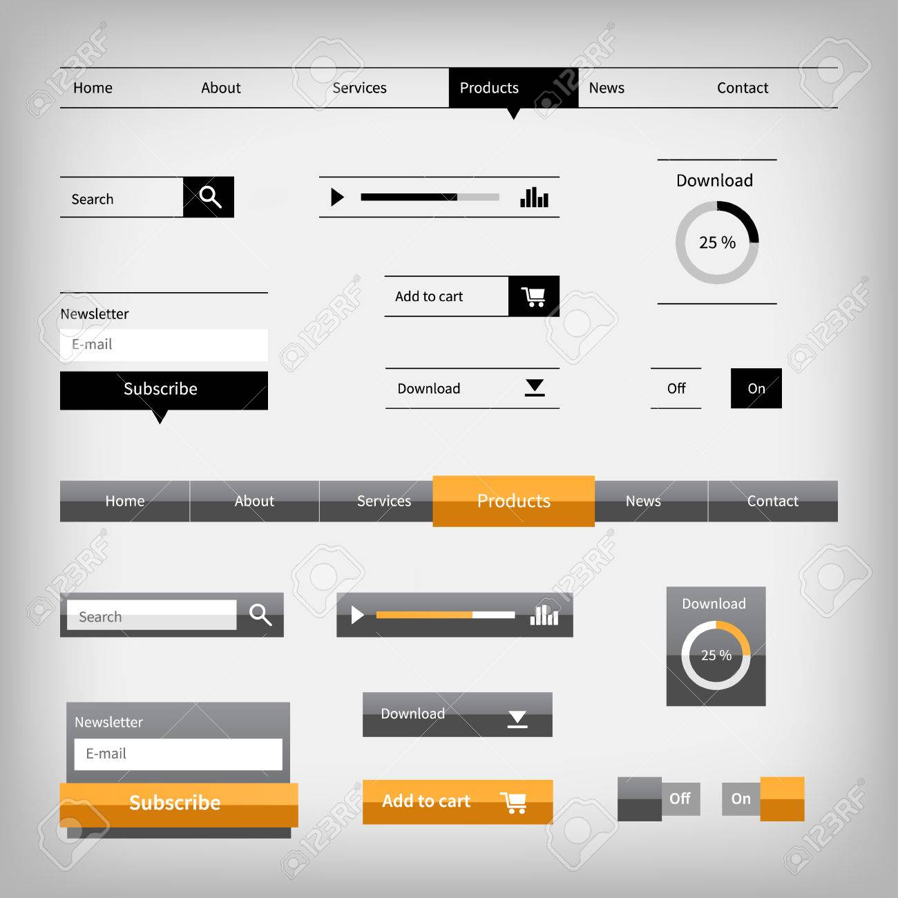 two styles of web site design navigation elements newsletter newsletter styles