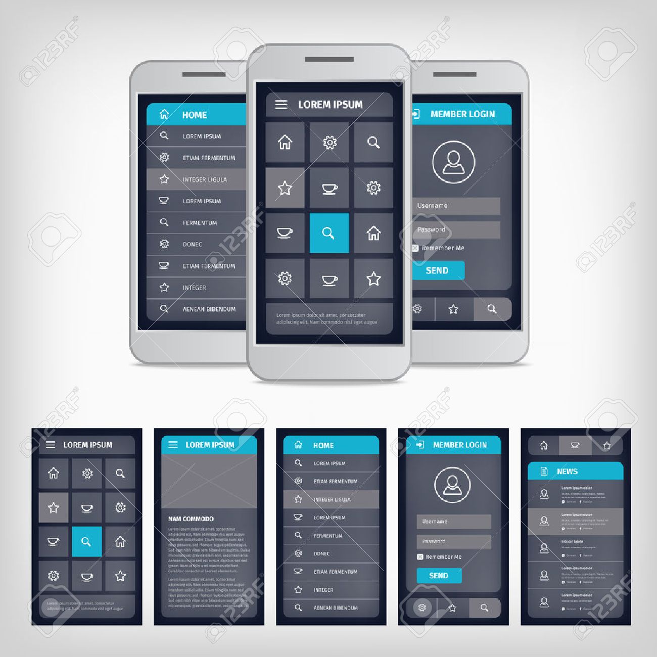 mobile app design template