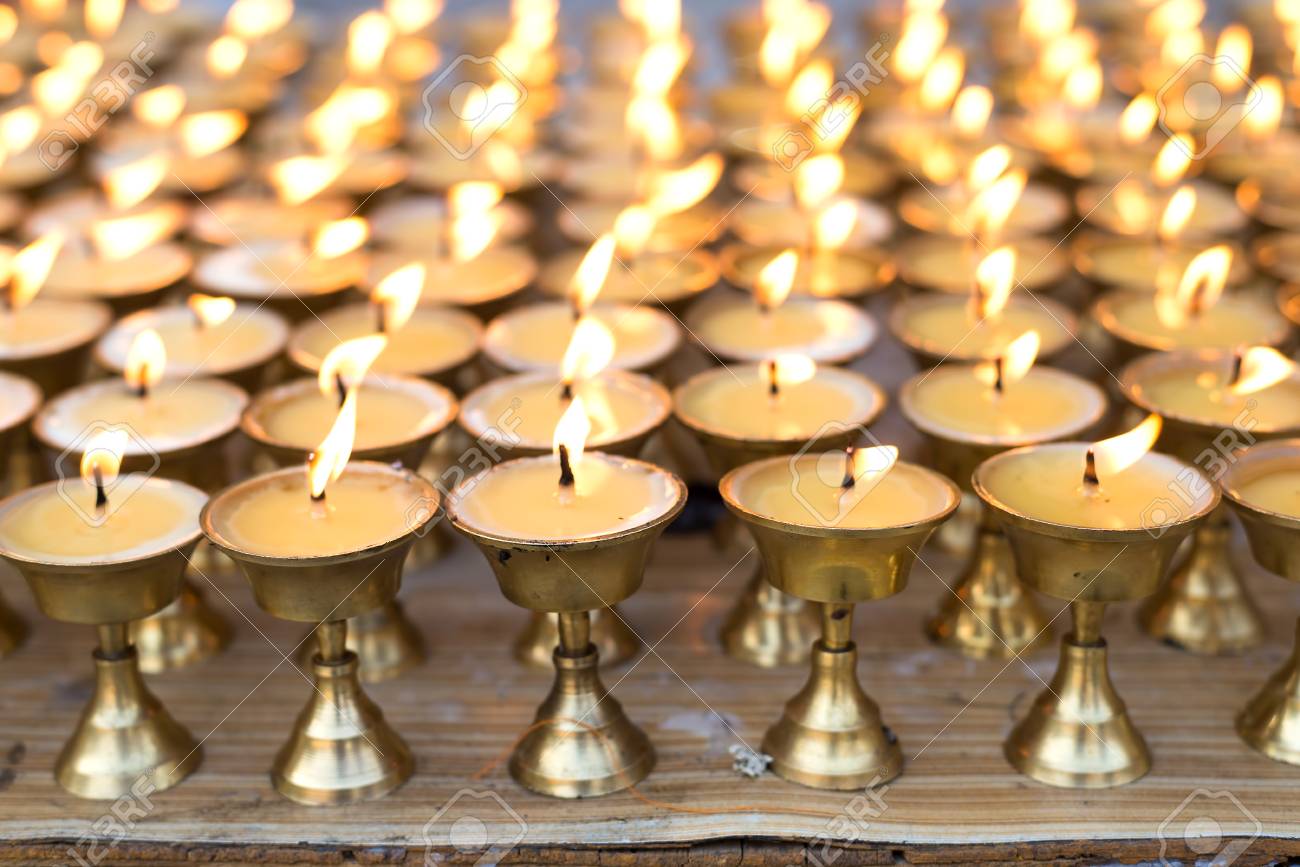 oil lamp burning candles