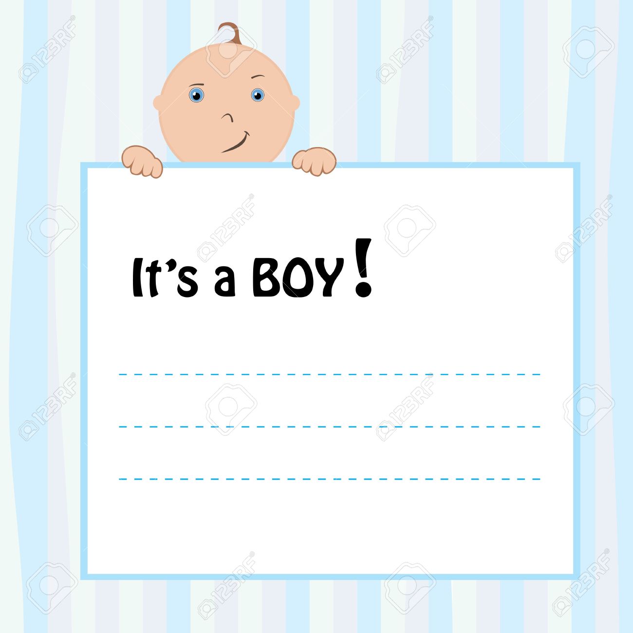 stock illustration boy birth announcement cards